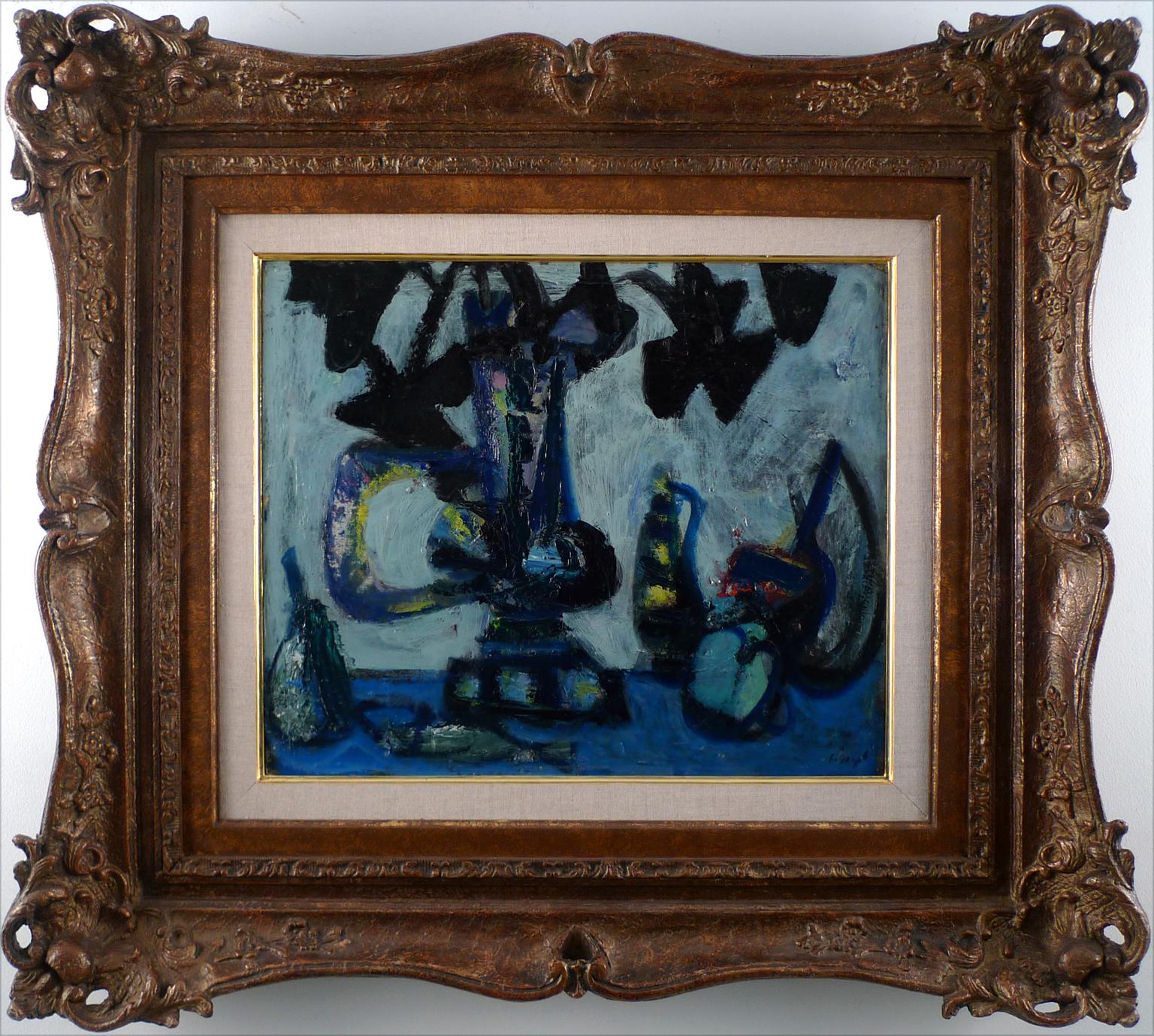 ANTONI CLAVÉ
Spanisch, 1913 - 2005
STILLLEBEN
signiert "Clavé" unten rechts
rückseitig mit der Aufschrift "Ce tableau a ete peint par moi vers 1946, Clavé" versehen
Öl auf Leinwand auf Künstlerkarton geklebt
15 x 18 Zoll (38 x 46 cm.)
Gerahmt: