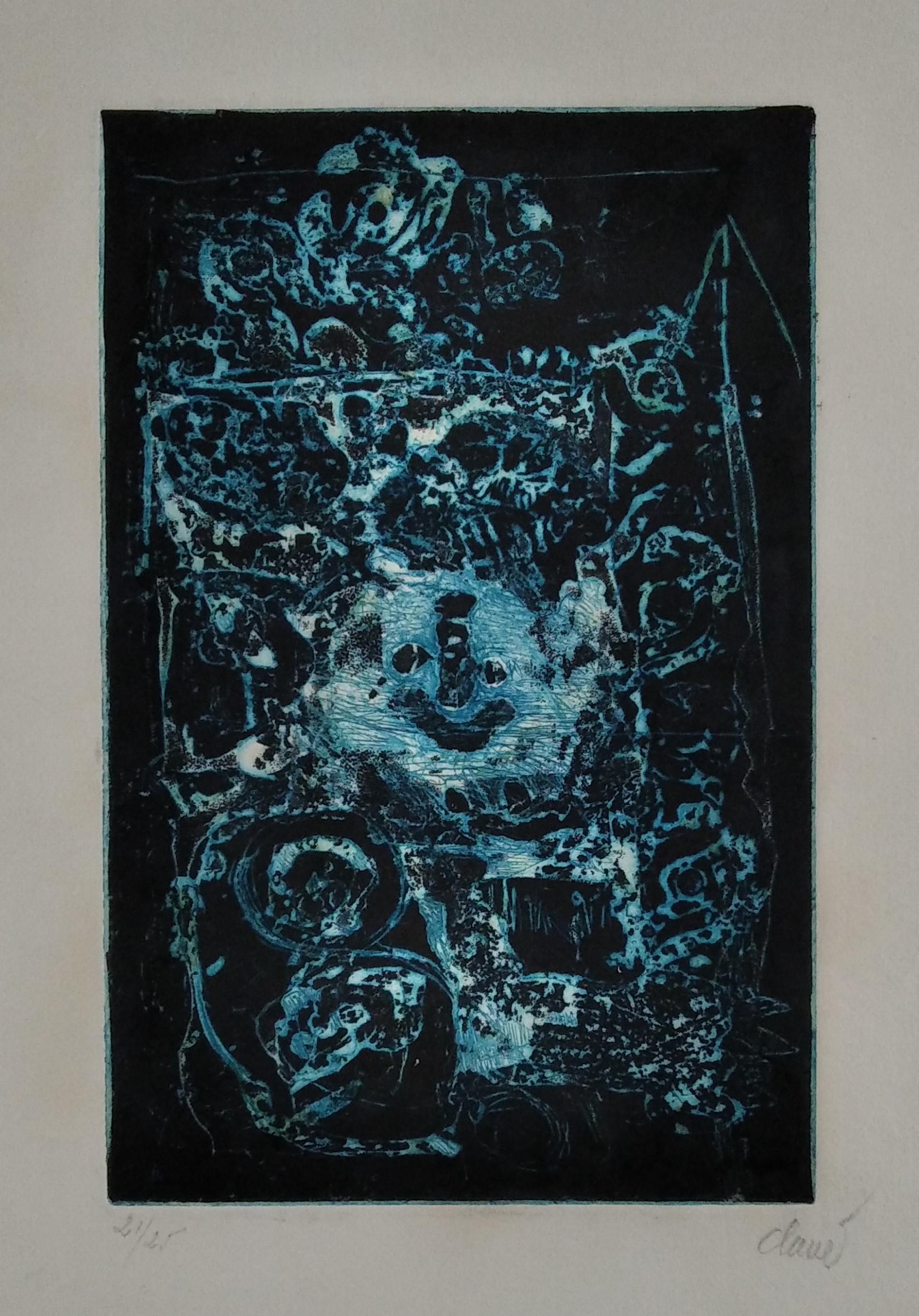 Sans titre - Noir Abstract Painting par Antoni Clavé