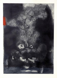 Antoni Clavé - GUERRERO (Guerriero) Acquaforte Astrazione spagnola Contemporanea