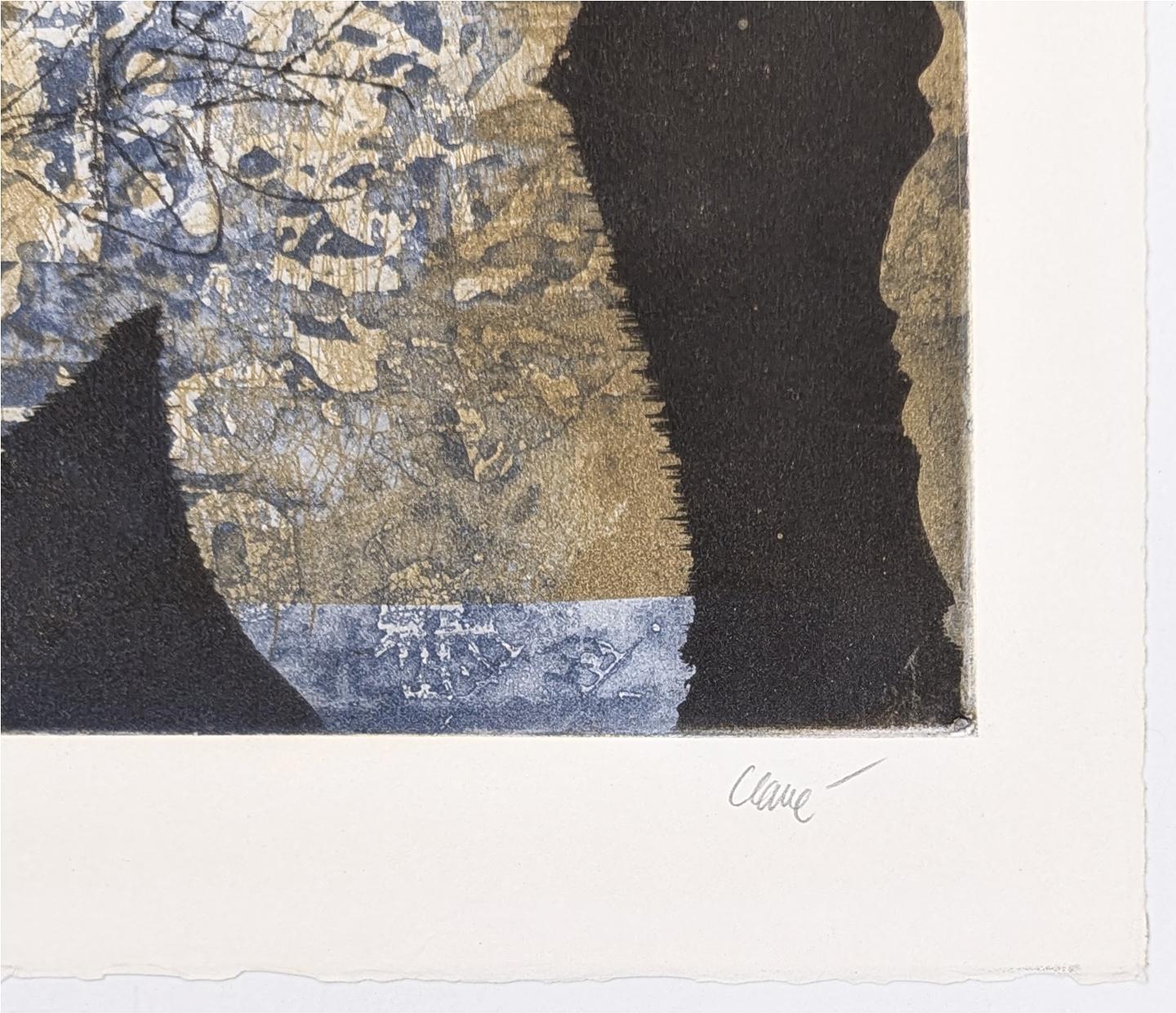 Bleu-Rouge (hand signed etching and aquatint) - Print by Antoni Clavé