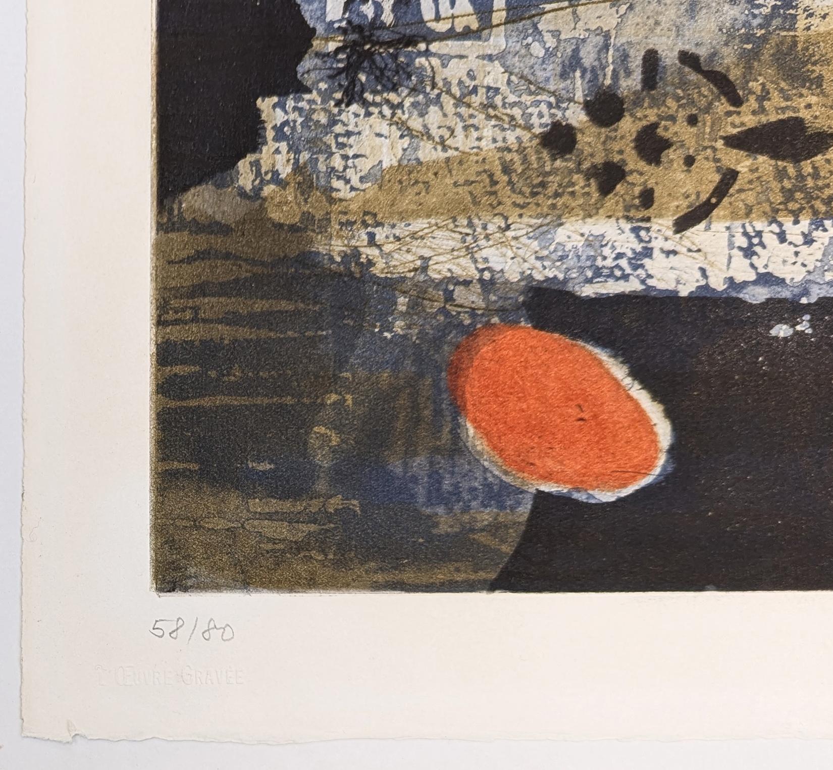 Bleu-Rouge (hand signed etching and aquatint) - Contemporary Print by Antoni Clavé