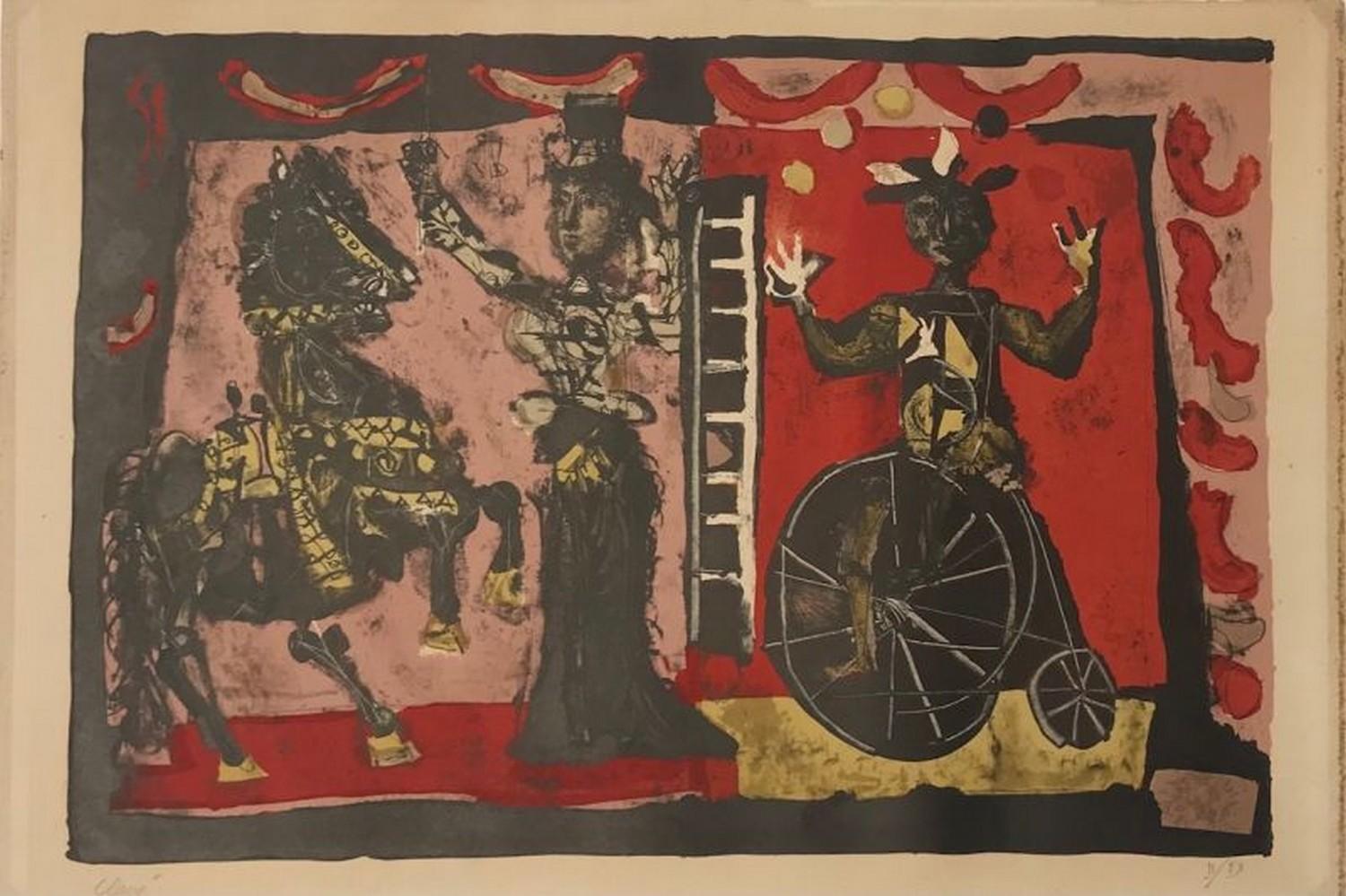 Antoni Clavé Abstract Print – Der Zirkus und die Parade 