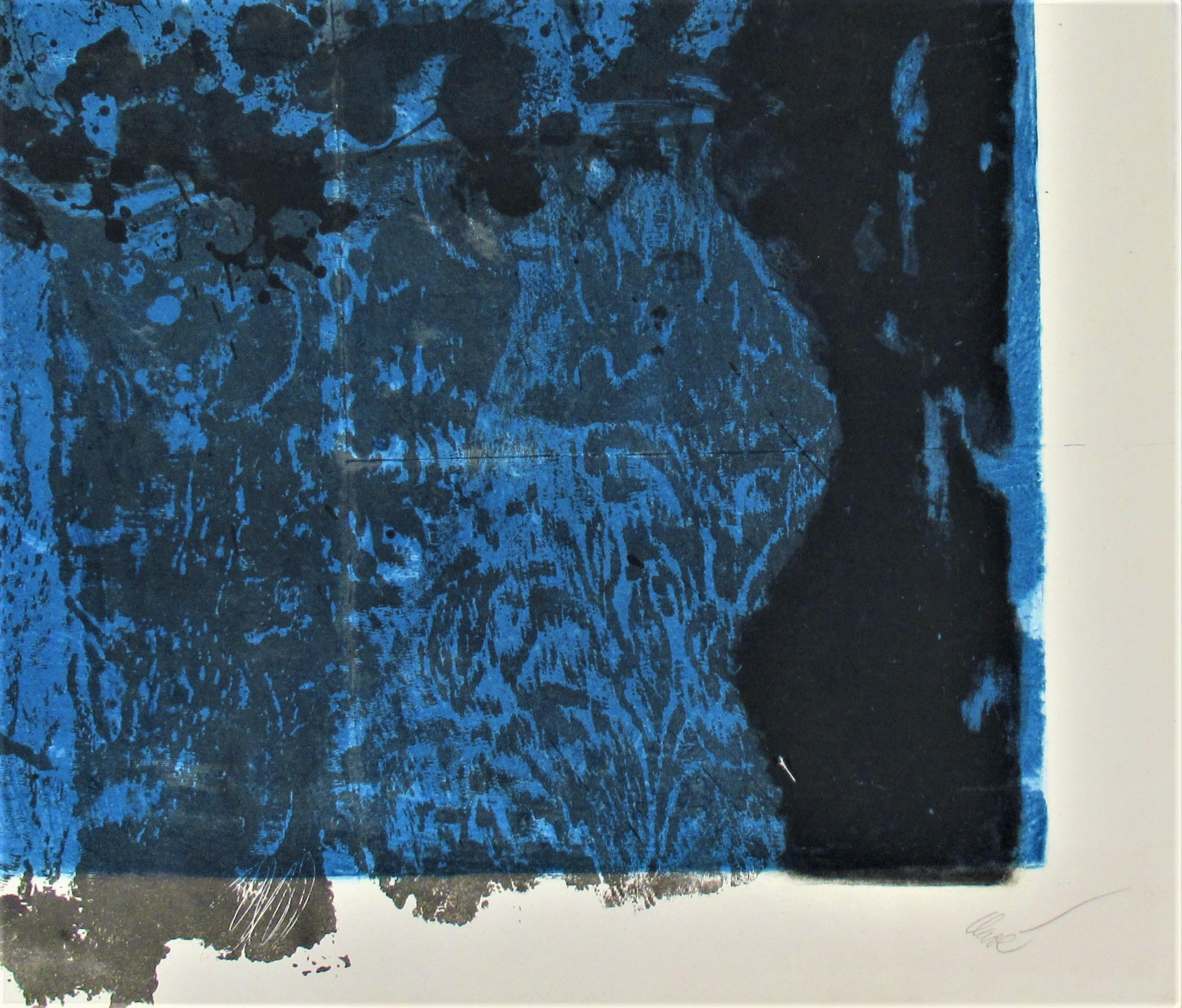Deux Feuilles II - Noir Abstract Print par Antoni Clavé