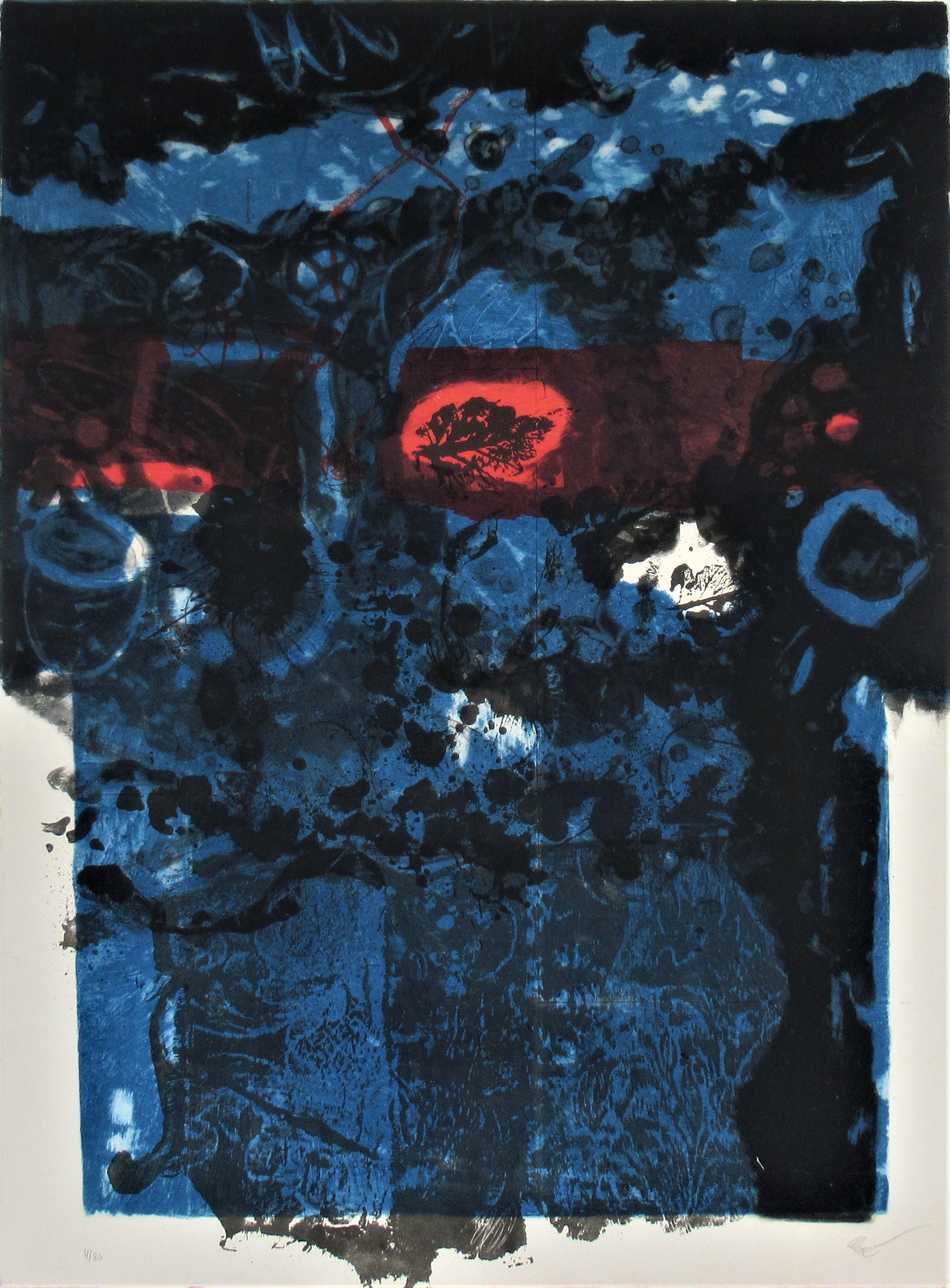 Abstract Print Antoni Clavé - Deux Feuilles II
