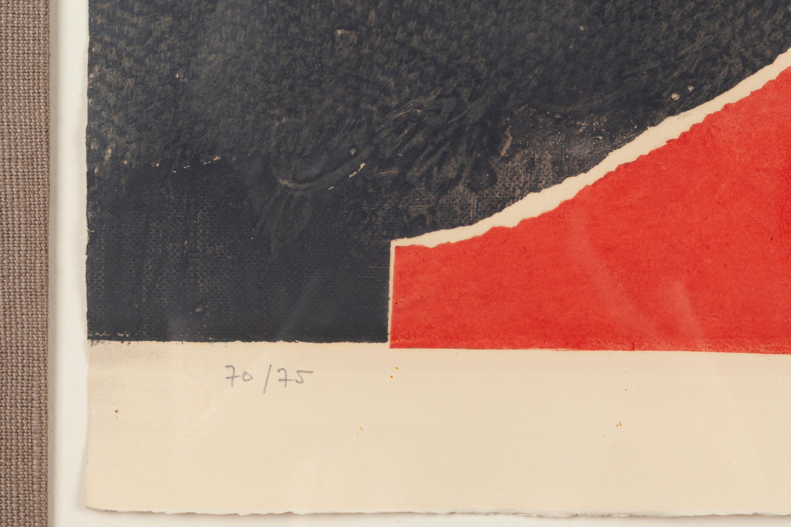 Quatre Points - Gray Abstract Print by Antoni Clavé