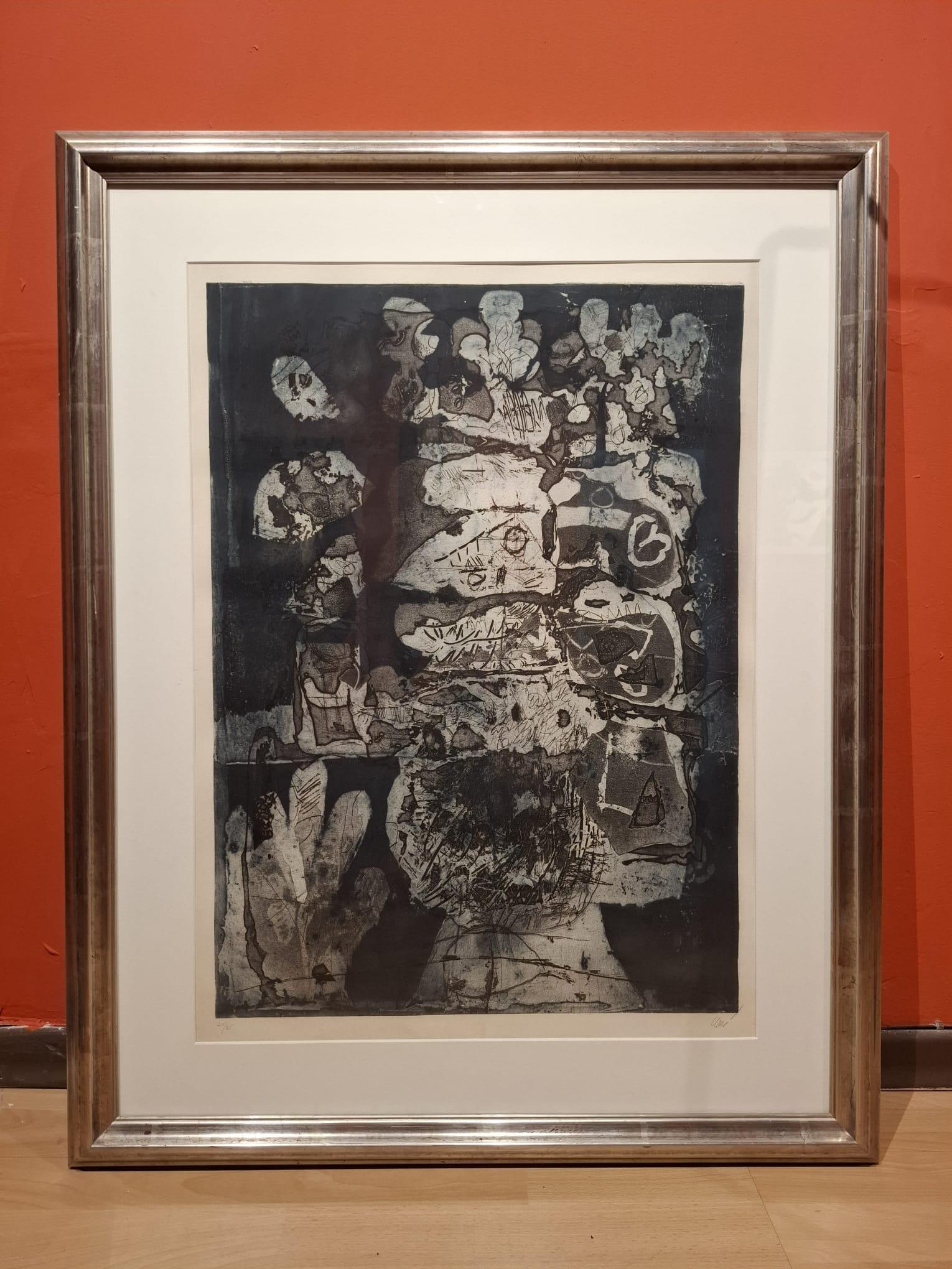 Antoni Clavé Abstract Print - Rey fumando en pipa