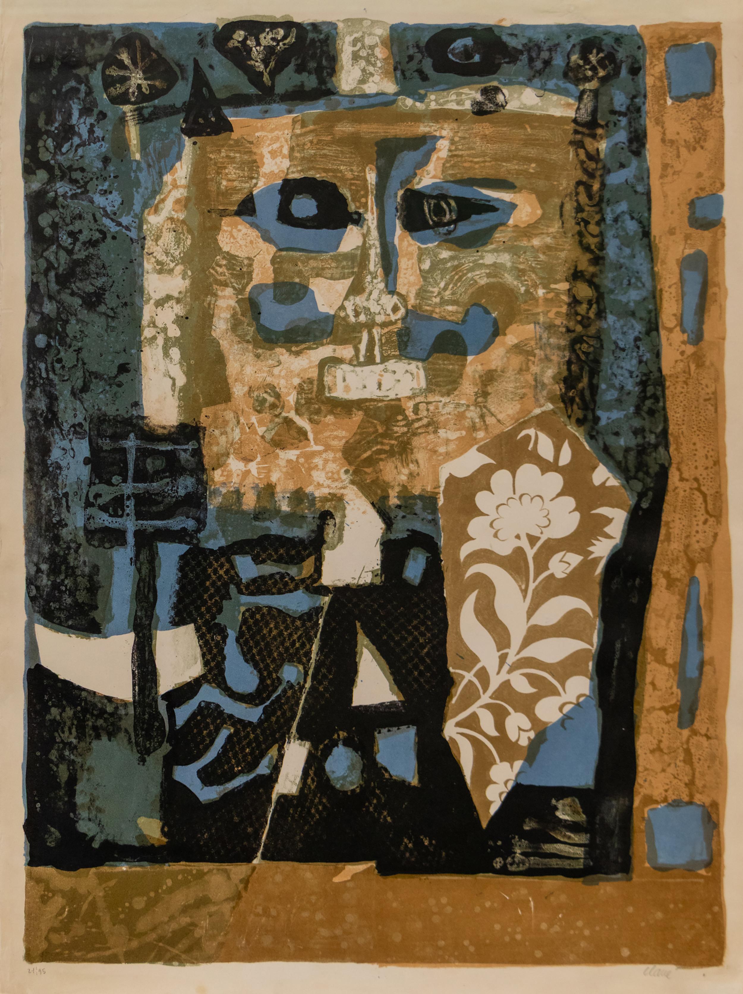 Roi Bleu et Noir Lithographie d'Antoni Clavé Signée Limited Ed 24/95