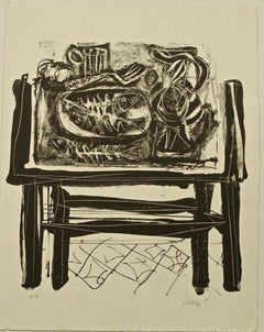 Table Bannée - Lithographie originale d'Antonio Clav - 1970