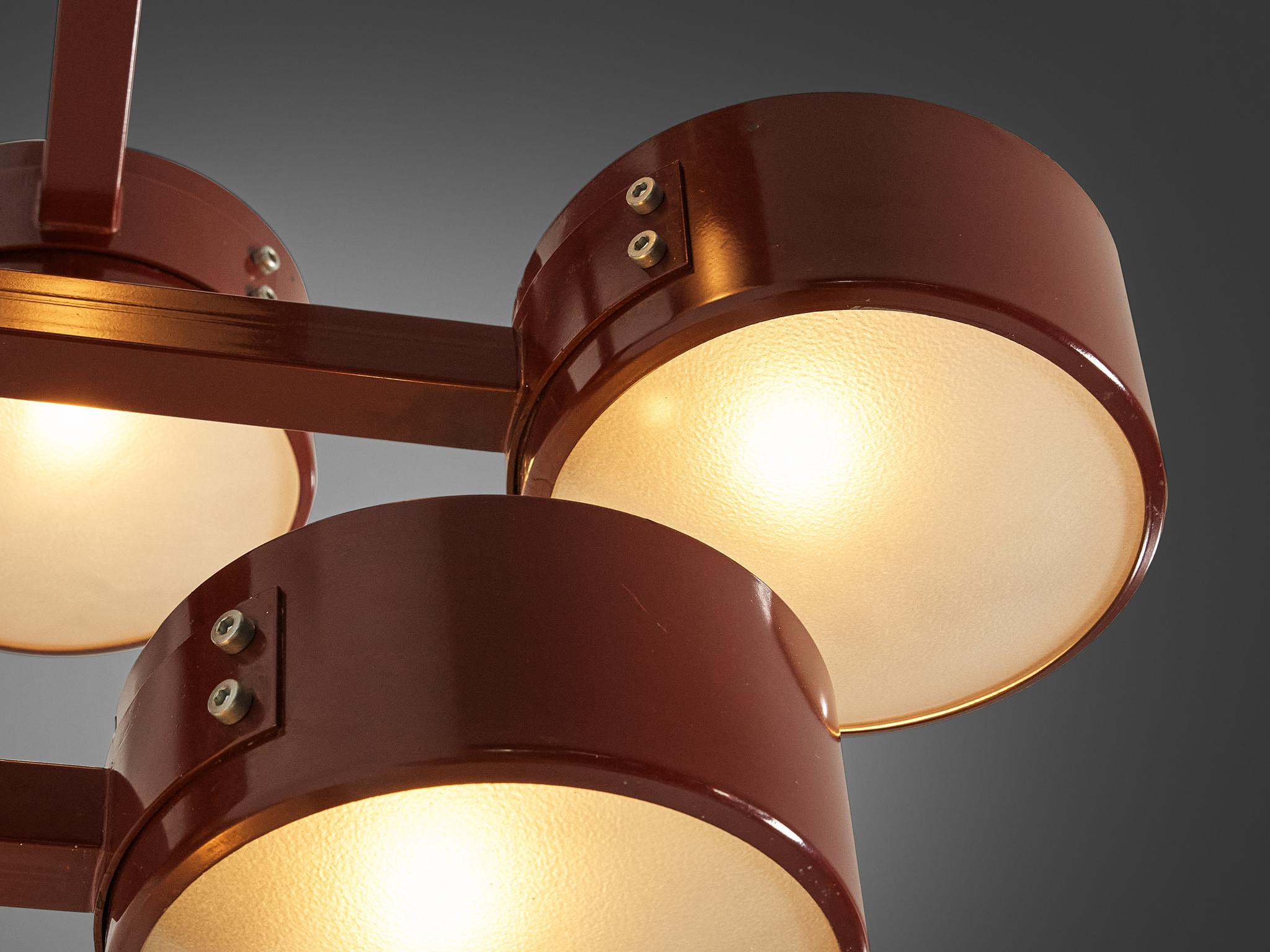 Mid-Century Modern Antoni de Moragas i Gallissà Cascade Wall Lights in Burgundy Coated Iron