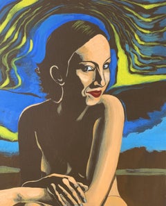 Magda- a smile. Figurative Acrylic Painting, Female nude, Polish art classic