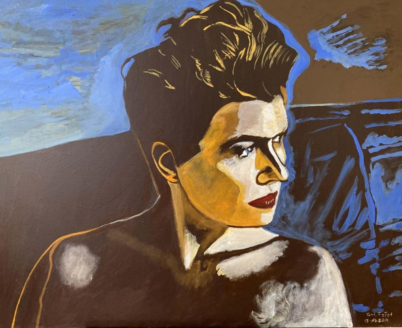 Antoni Fałat Figurative Painting - Zuza, Figurative Acrylic Painting, Polish art classic