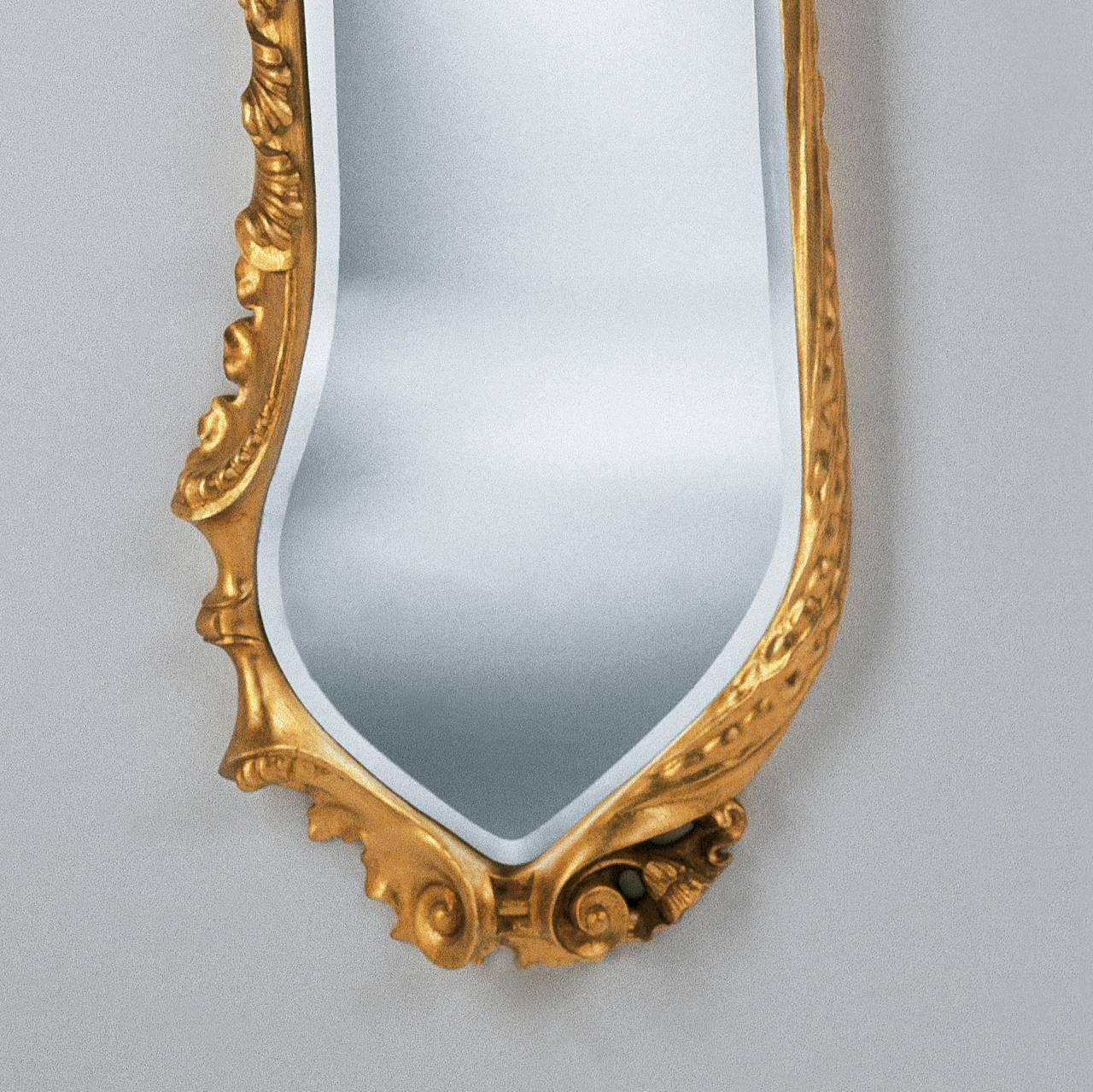Jugendstil Antoni Gaudi Calvet Mirror Oak Gold Leaf