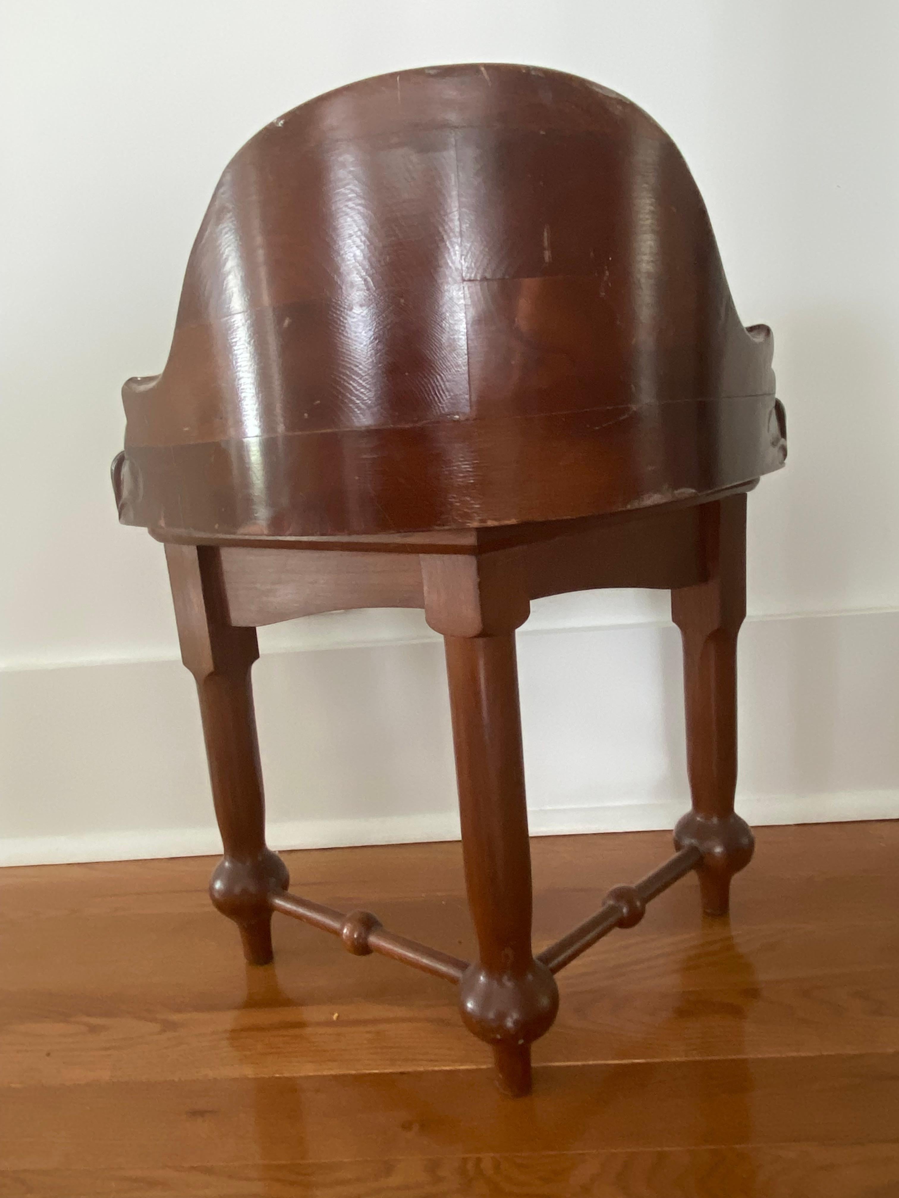 Carved Antoni Gaudi Casa Calvet Stool Vanity Chair BD Barcelona Re Edition Mahogany For Sale