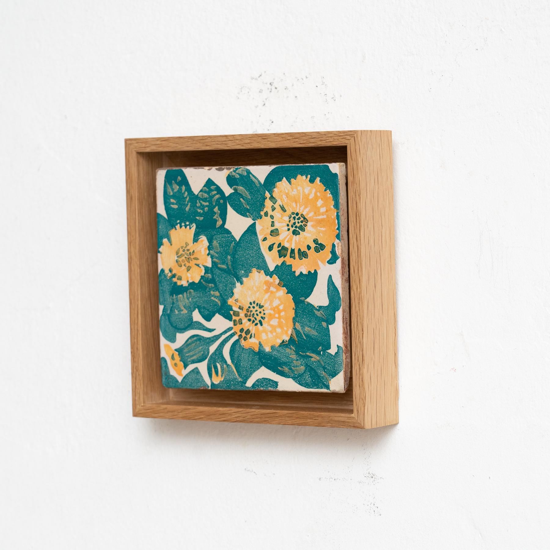 Jugendstil Antoni Gaudi Decorative Ceramic Spanish Tile of Casa Vicens, circa 1940 For Sale