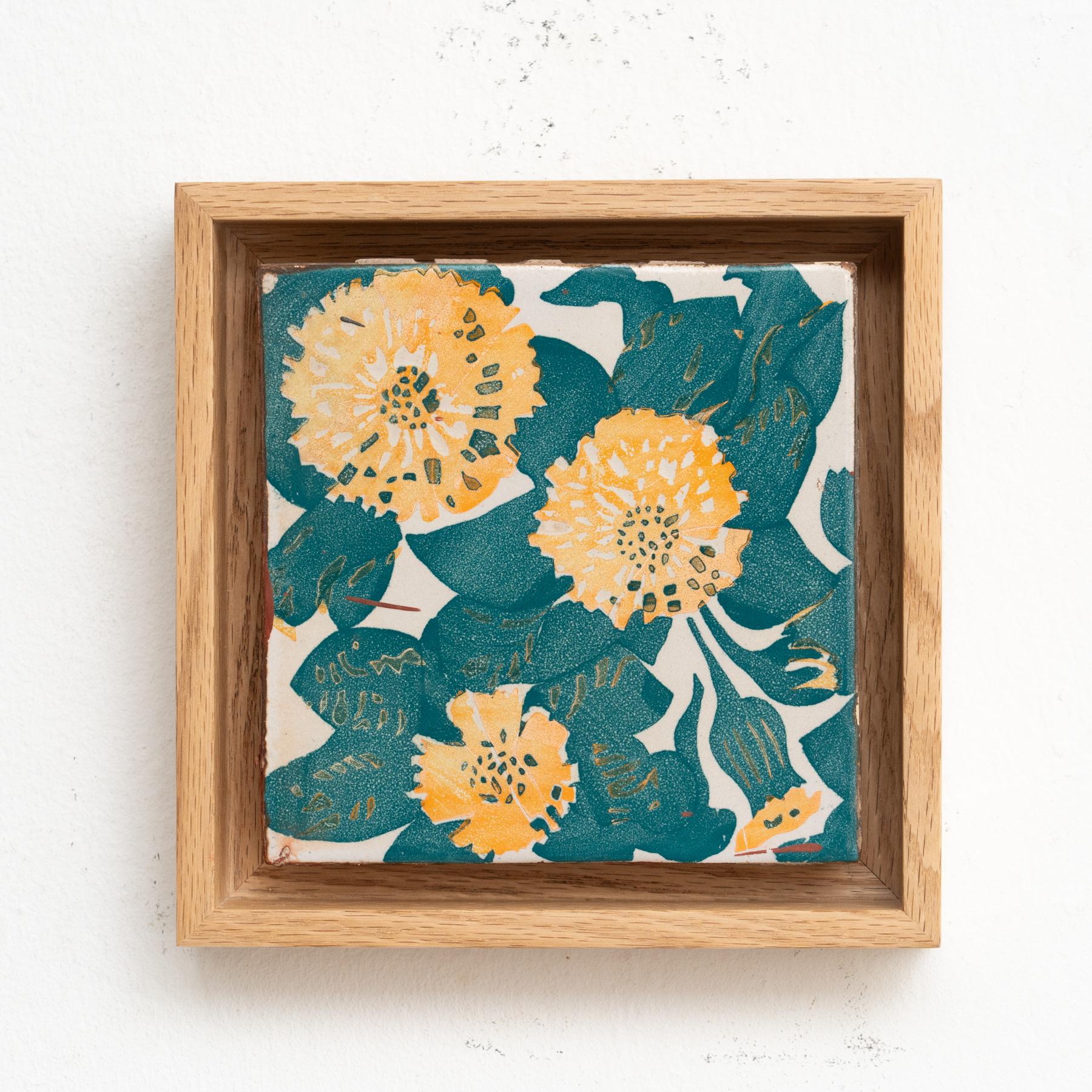 Mid-Century Modern Antoni Gaudi Decorative Ceramic Spanish Tile of Casa Vicens, circa 1940 For Sale