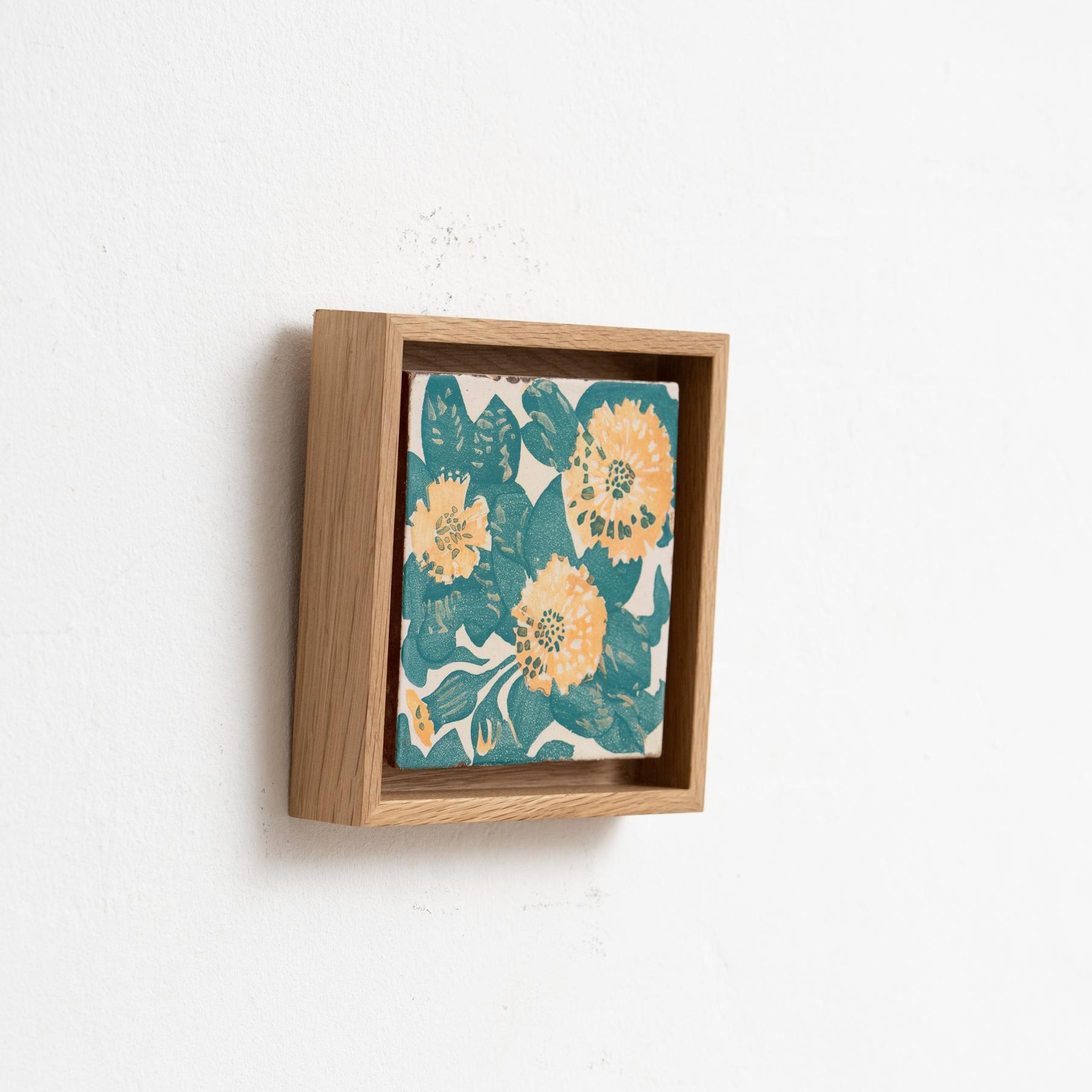 Antoni Gaudi Decorative Ceramic Spanish Tile of Casa Vicens, circa 1940 In Good Condition For Sale In Barcelona, Barcelona