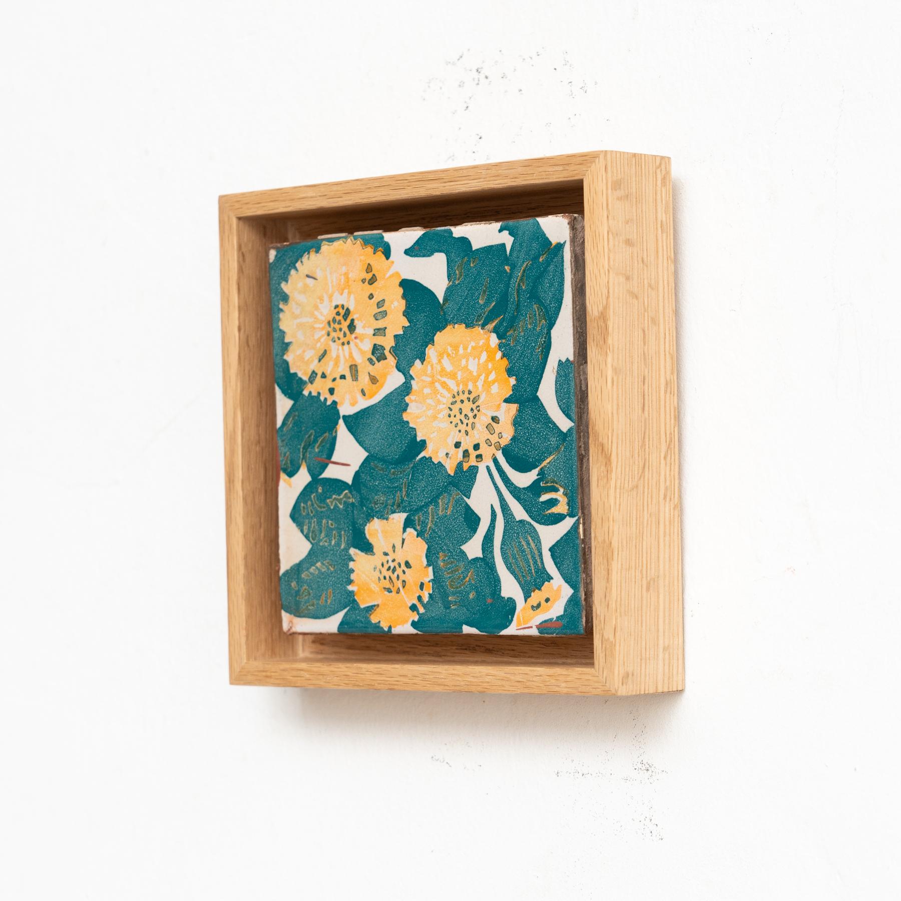 Antoni Gaudi Decorative Ceramic Spanish Tile of Casa Vicens, circa 1940 In Good Condition For Sale In Barcelona, Barcelona