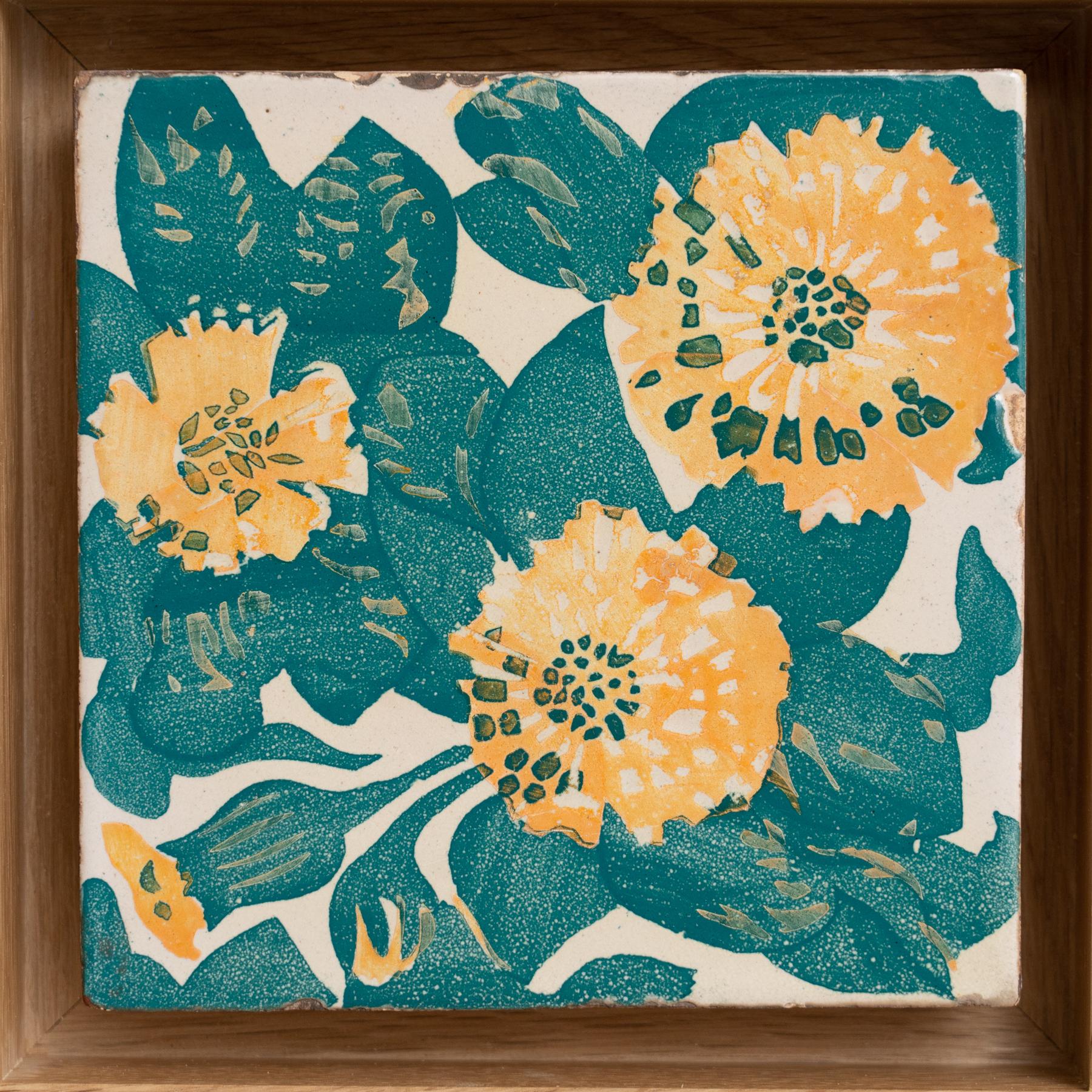 Mid-20th Century Antoni Gaudi Decorative Ceramic Spanish Tile of Casa Vicens, circa 1940 For Sale