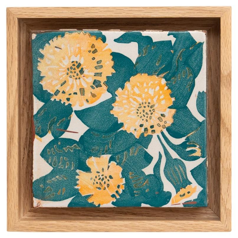 Piastrella decorativa in ceramica spagnola di Antoni Gaudi di Casa Vicens, 1940 circa