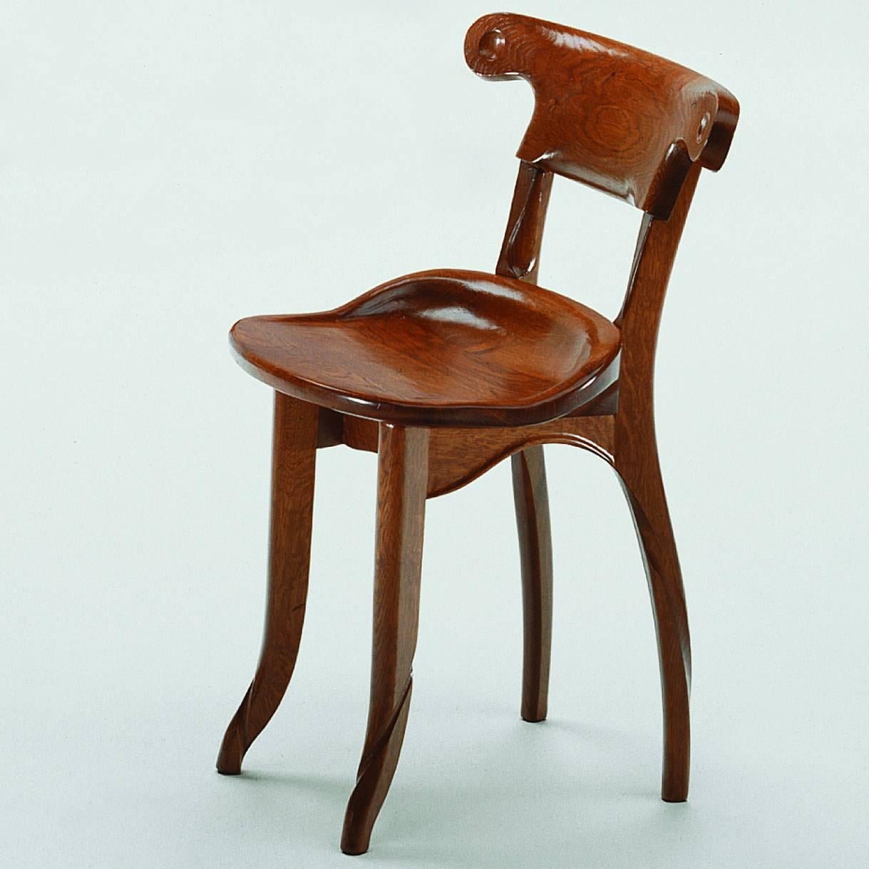 Jugendstil Antoni Gaudi, Jugdenstill, Solid Oak Batllo Spanish Chair