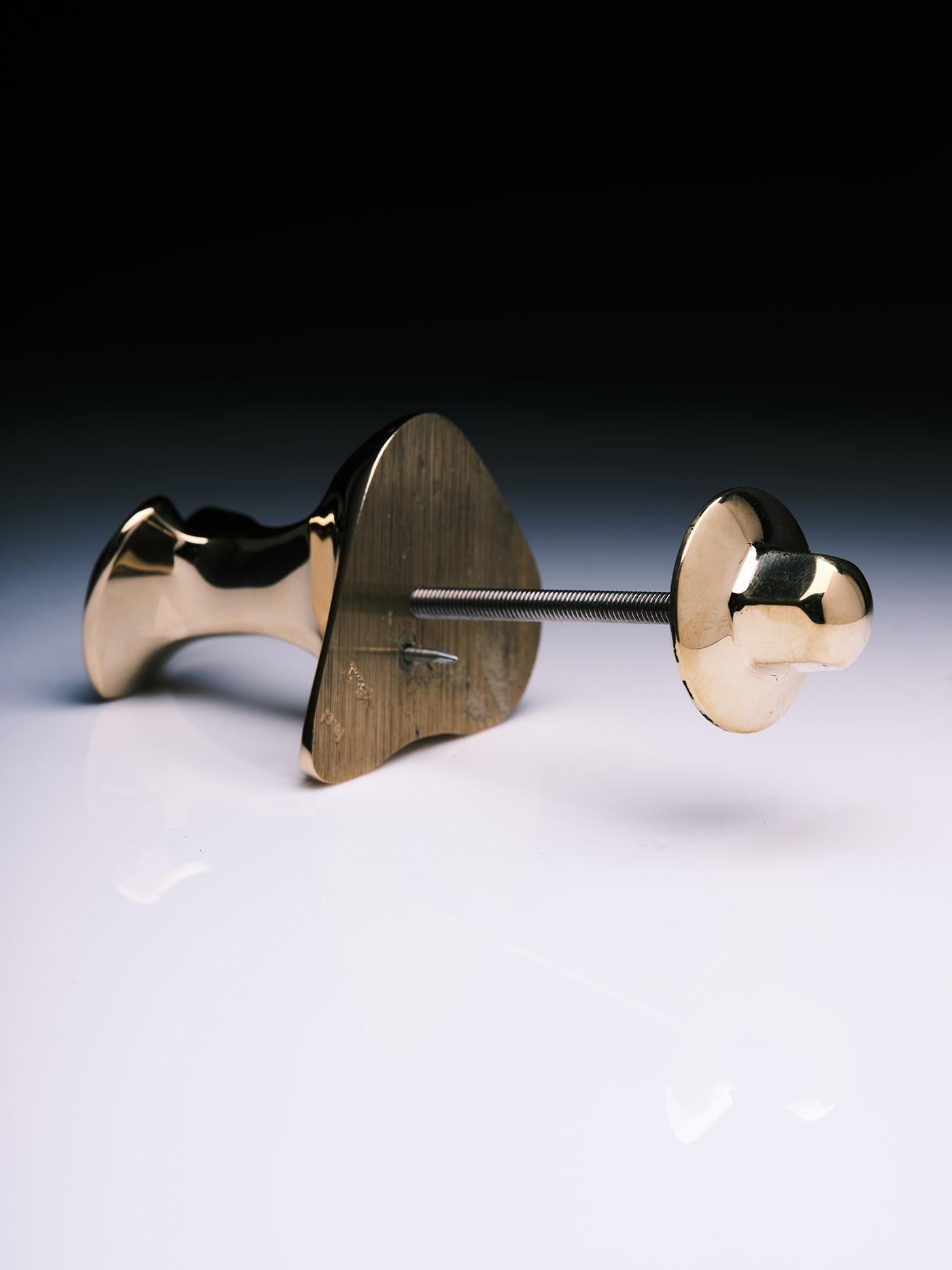 Antoni Gaudi Milà no.3 Century Door Knob, Spain, Polished Solid Brass, Modernism In New Condition For Sale In Barcelona, ES