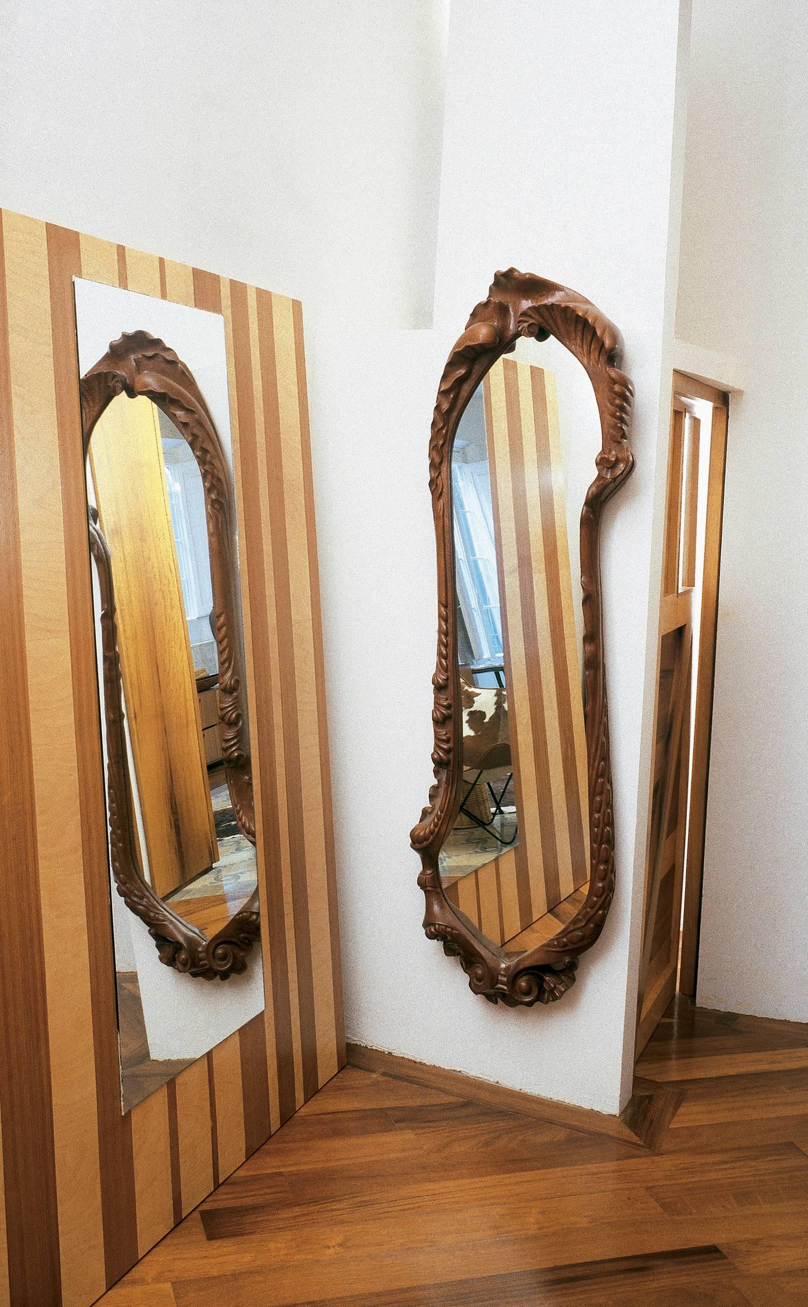 Jugendstil Antoni Gaudi Oak Calvet Mirror by BD  For Sale
