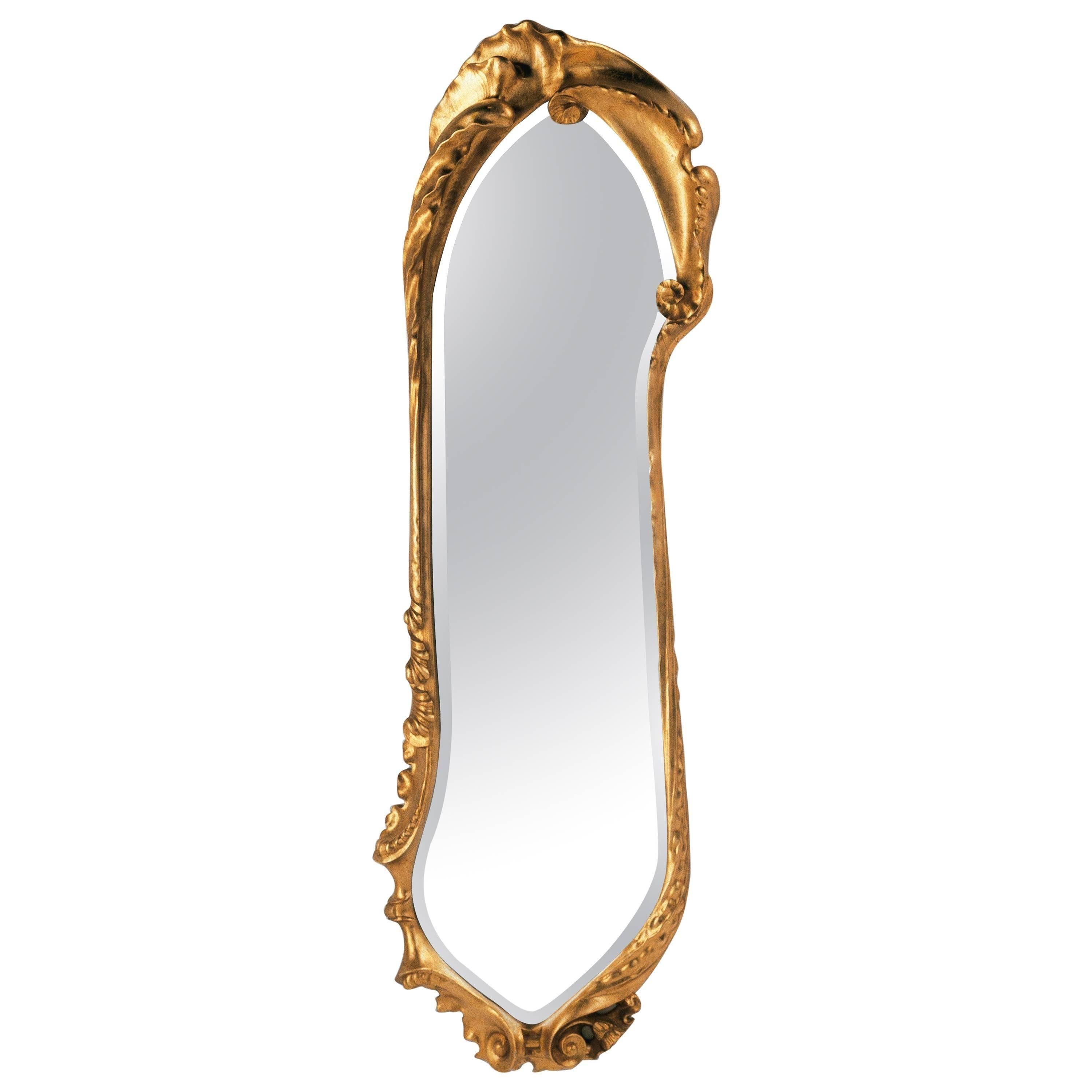 Spanish Antoni Gaudi Oak Calvet Mirror by BD  For Sale