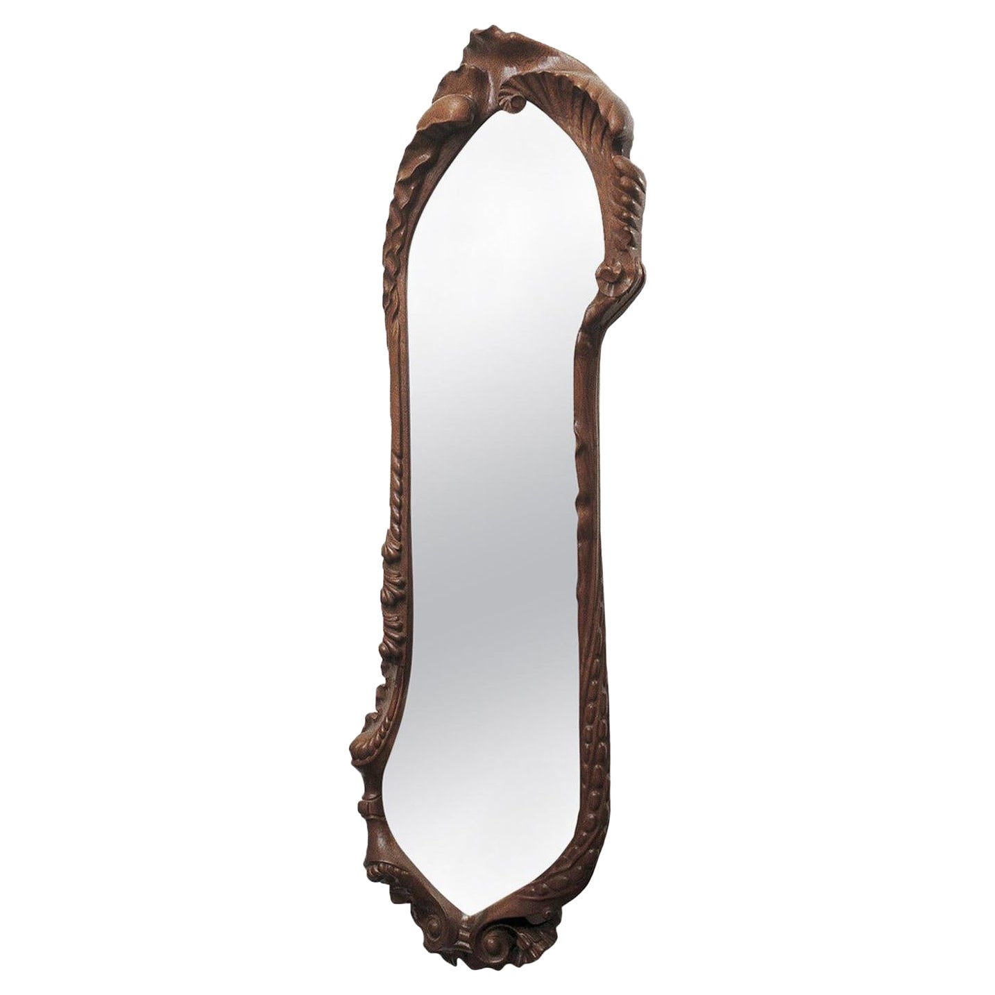 Antoni Gaudí Oak Calvet Mirror, Varnished Finish, Jugendstil Style For Sale