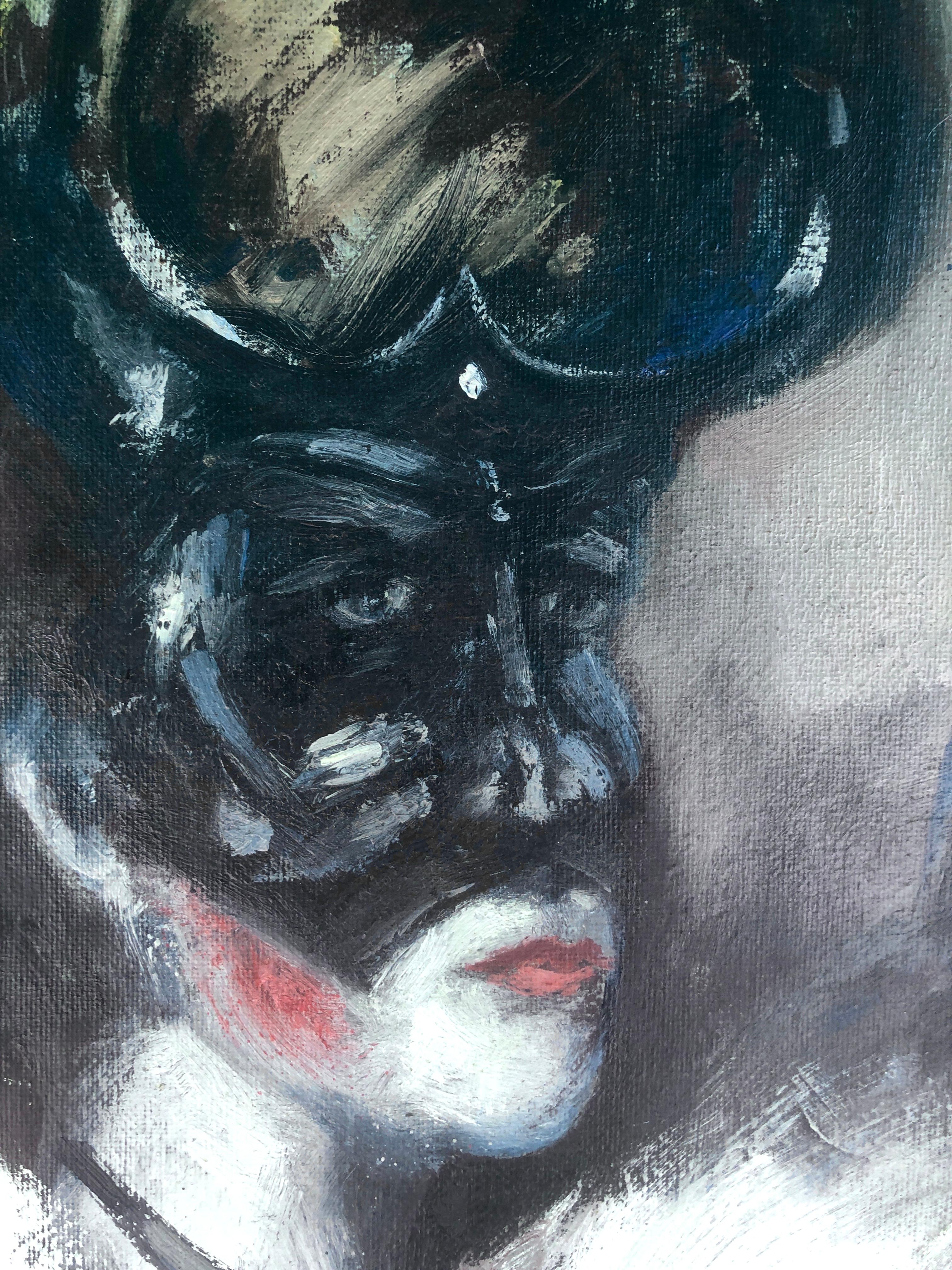 Masquerade Ölgemälde auf Leinwand Gemälde Venezia (Schwarz), Interior Painting, von Antoni Granja Llobet