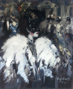 Masquerade oil on canvas painting Venezia