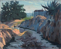 Catalan Landscape with Masia oil on board painting spain spanish eupean art