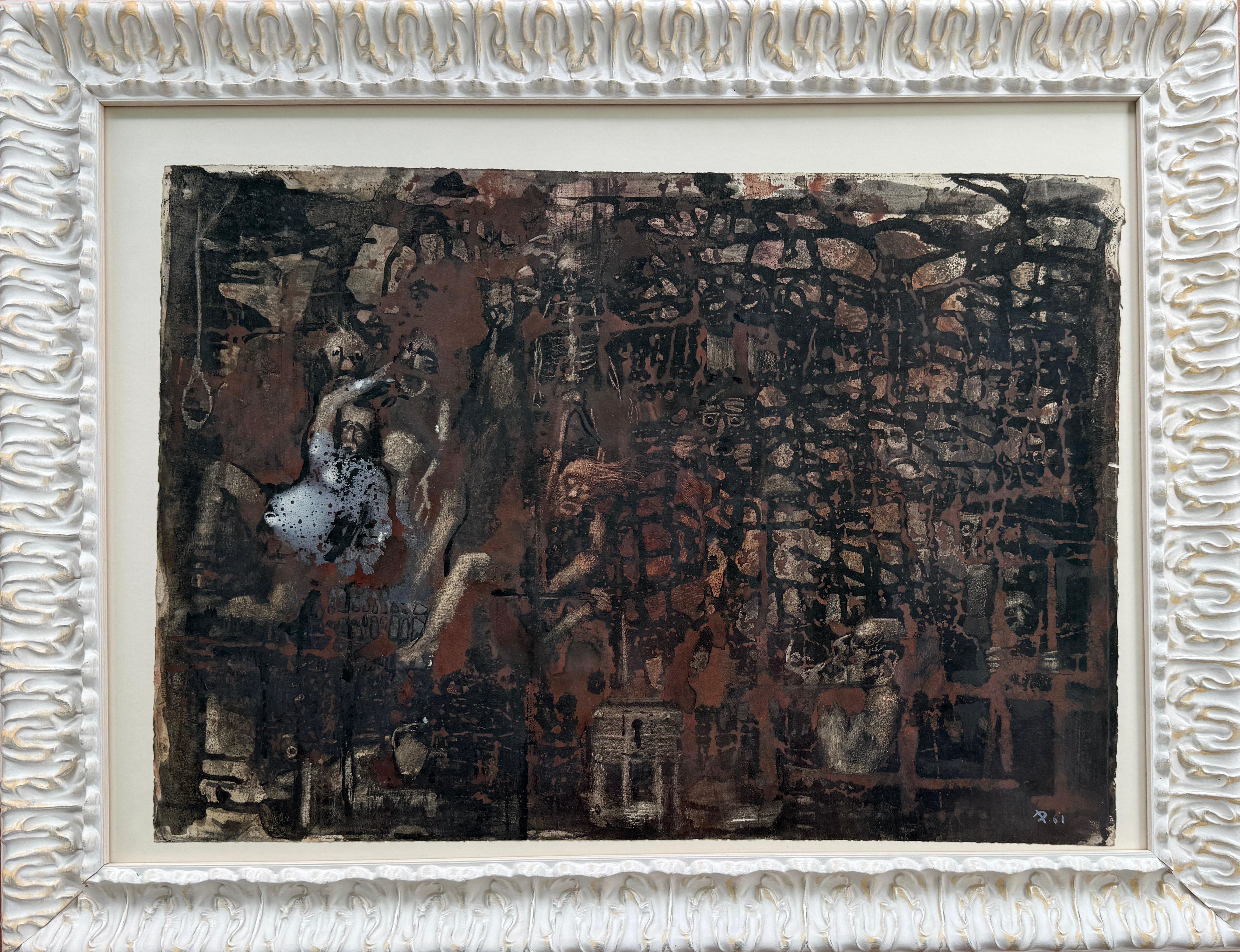 The Fleagatory Mischtechnik Malerei Surrealist (Surrealismus), Mixed Media Art, von Antoni Pitxot