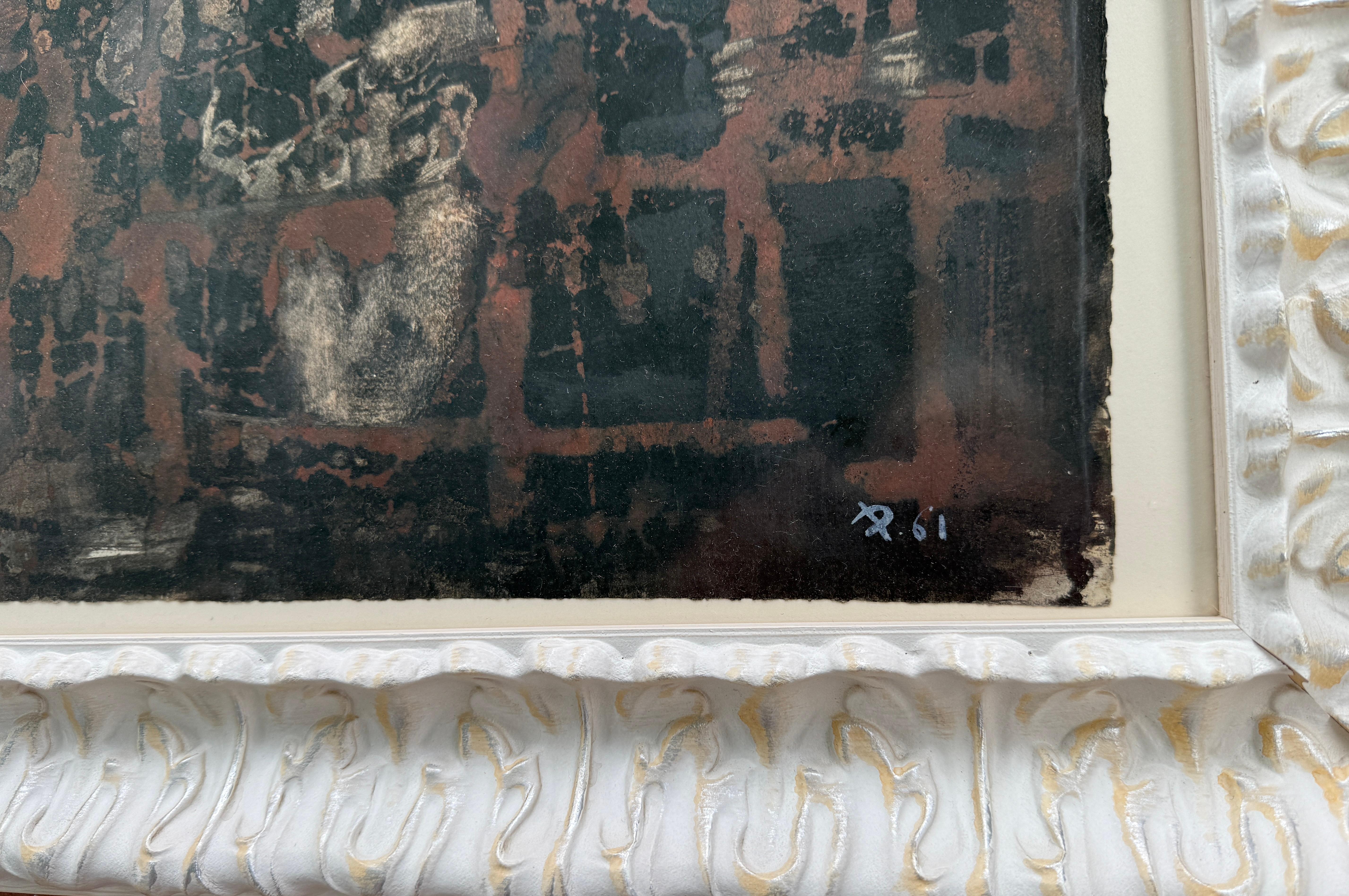 Titel: Das Fleagatorium (El Pulgatorio)
Autor: Antoni Pitxot Soler (Figueres, 1934 - Barcelona, 2015)
Datum: 1961
Medium: Gemischte Medien auf Karton
Abmessungen: 48 x 68 cm (18,9 x 26,8 Zoll) ohne Rahmen
Abmessungen mit Rahmen: 68 x 87 cm (26,8 x