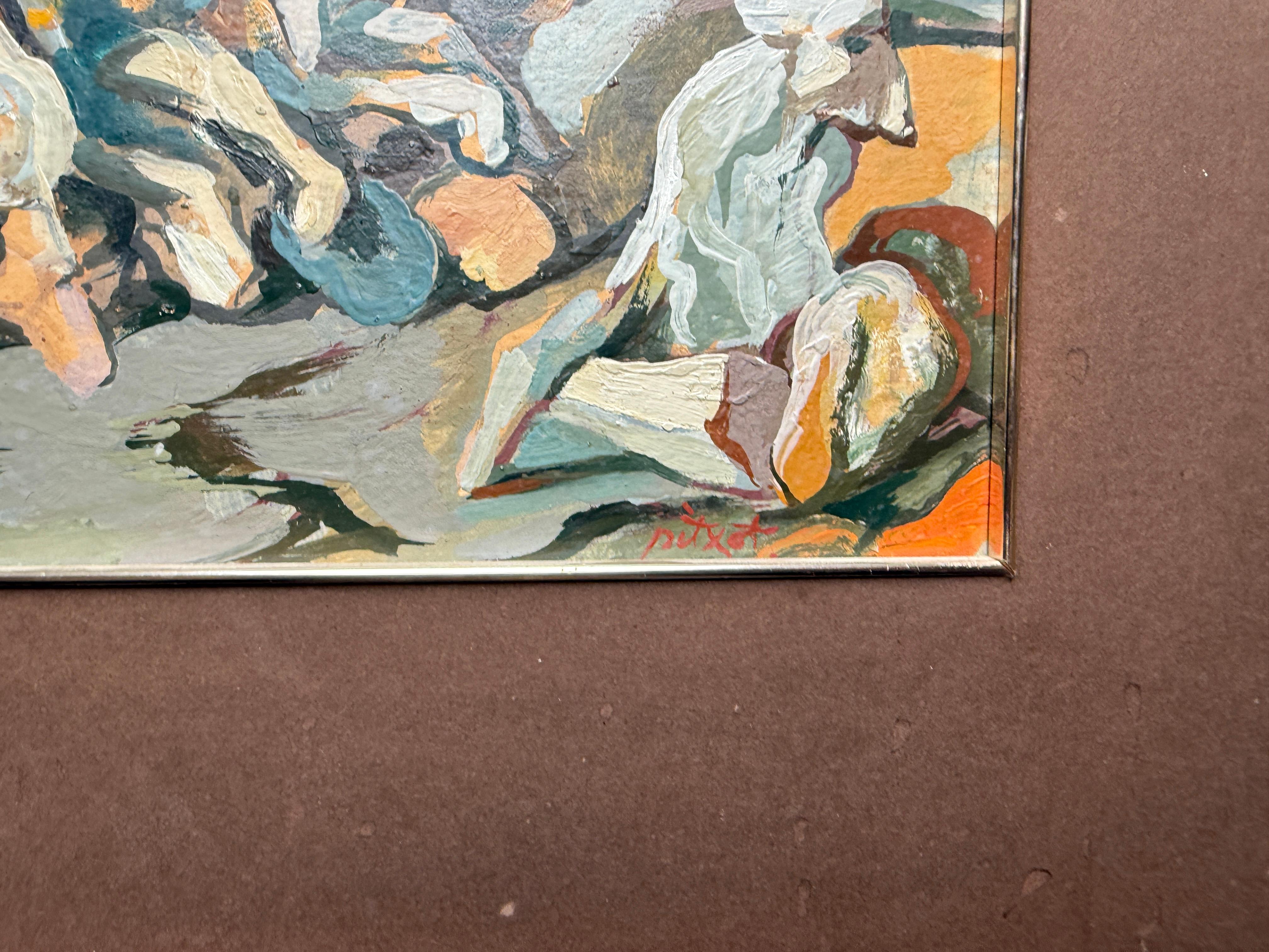Antoni Pitxot Battle of Constantine oil on board painting surrealist art For Sale 2