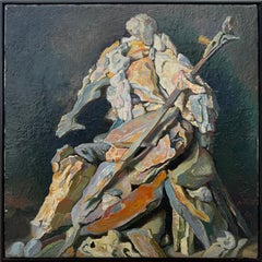 Surrealist Mineral Still Life with Dalinian Organic Forms and Textured Surface