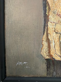 Gli amanti della pietra olio su tela pittura surrealista