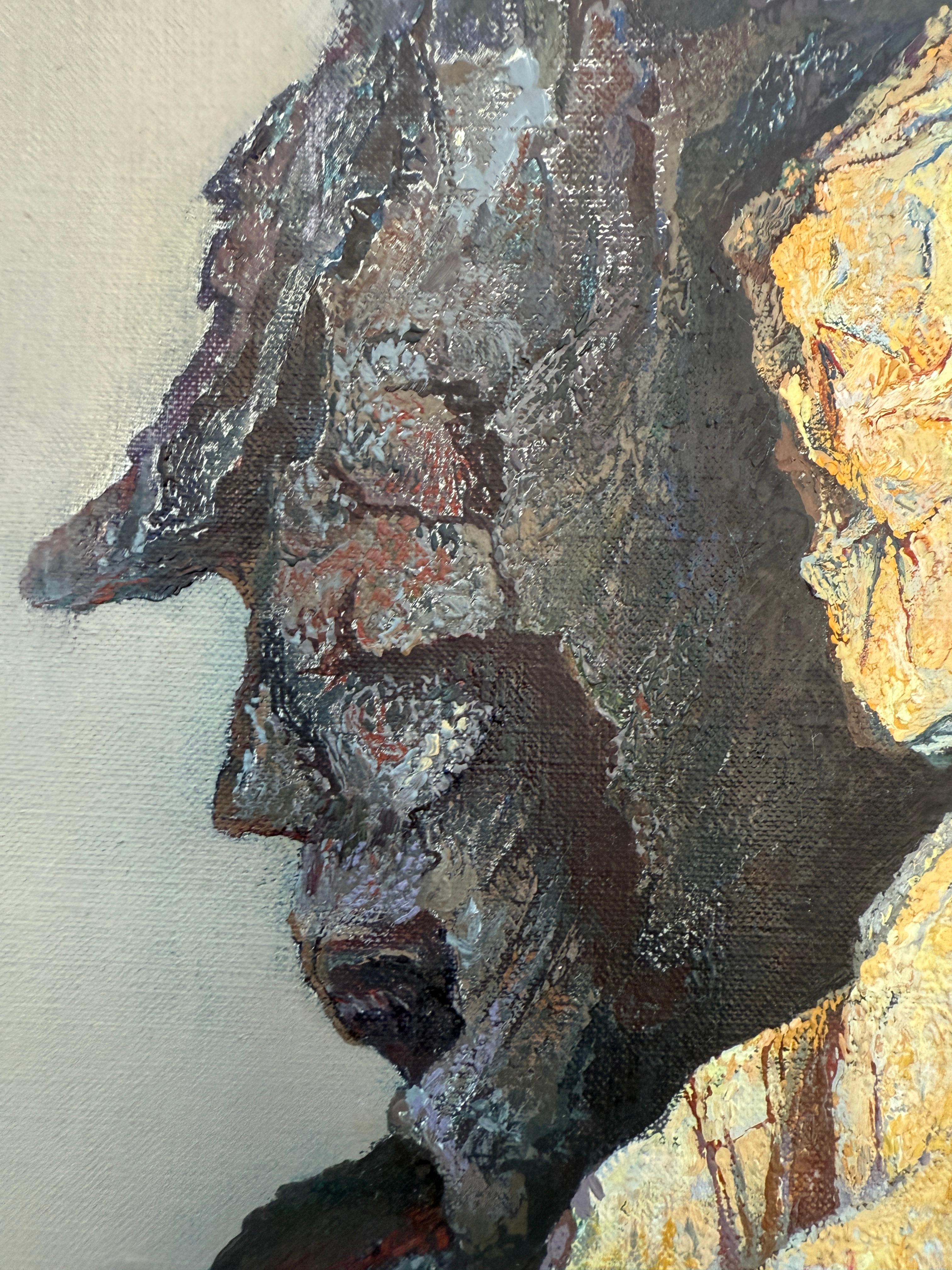 The Stone Lovers Öl auf Leinwand Gemälde Surrealismus im Angebot 2