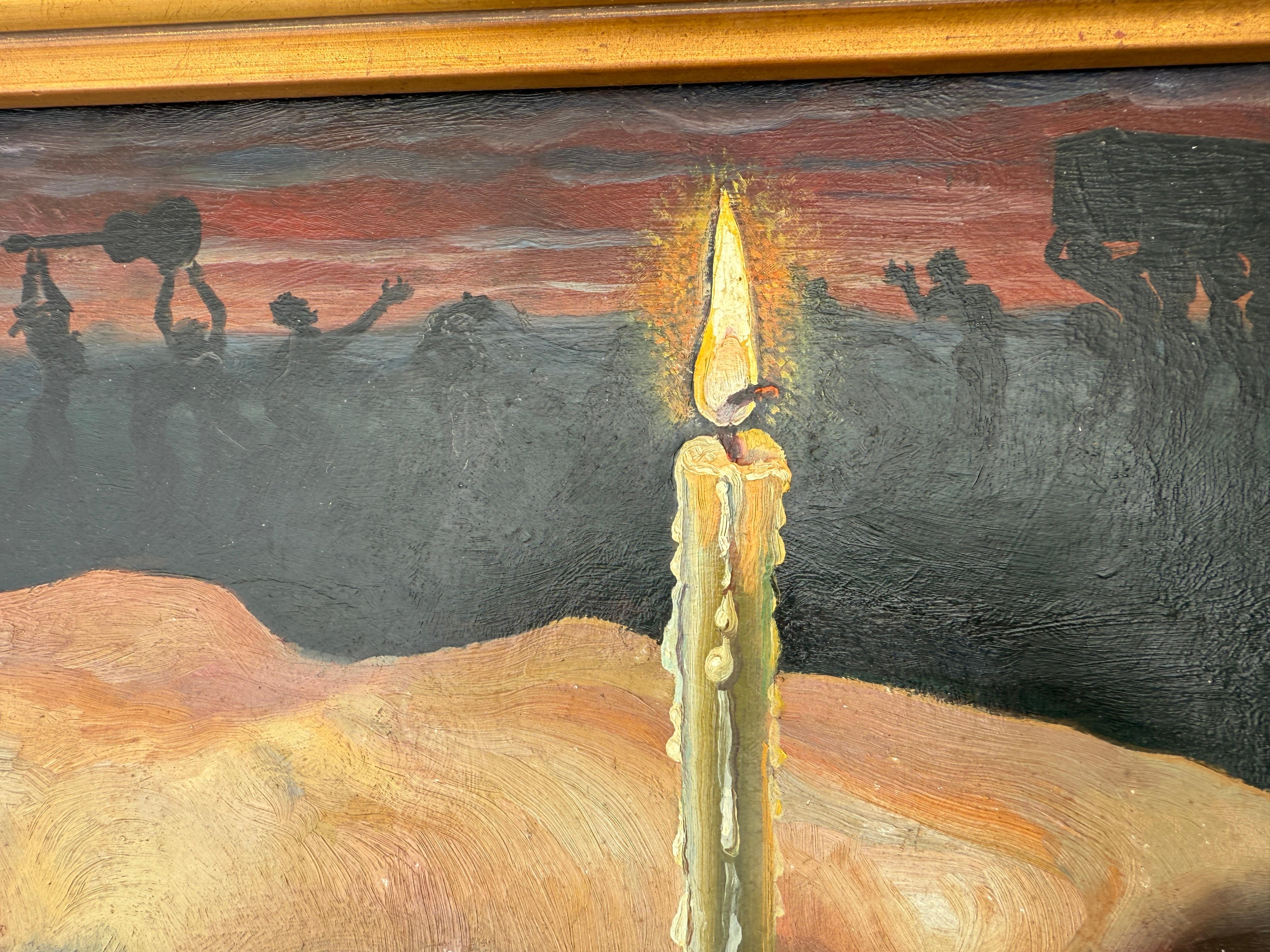 The Vigil oil on board painting For Sale 1