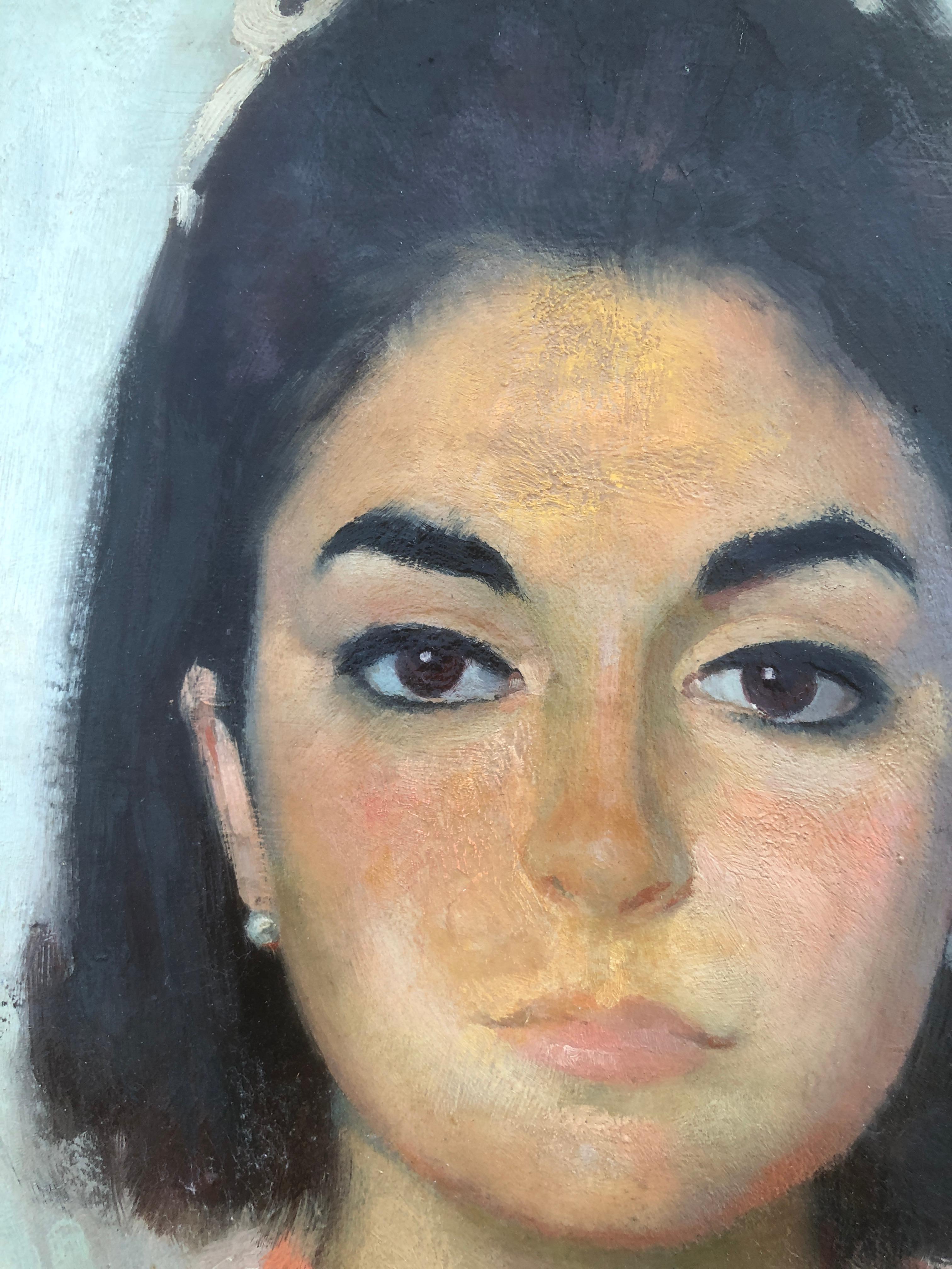 Frauenporträt Öl auf Leinwand Gemälde pitxot im Angebot 1