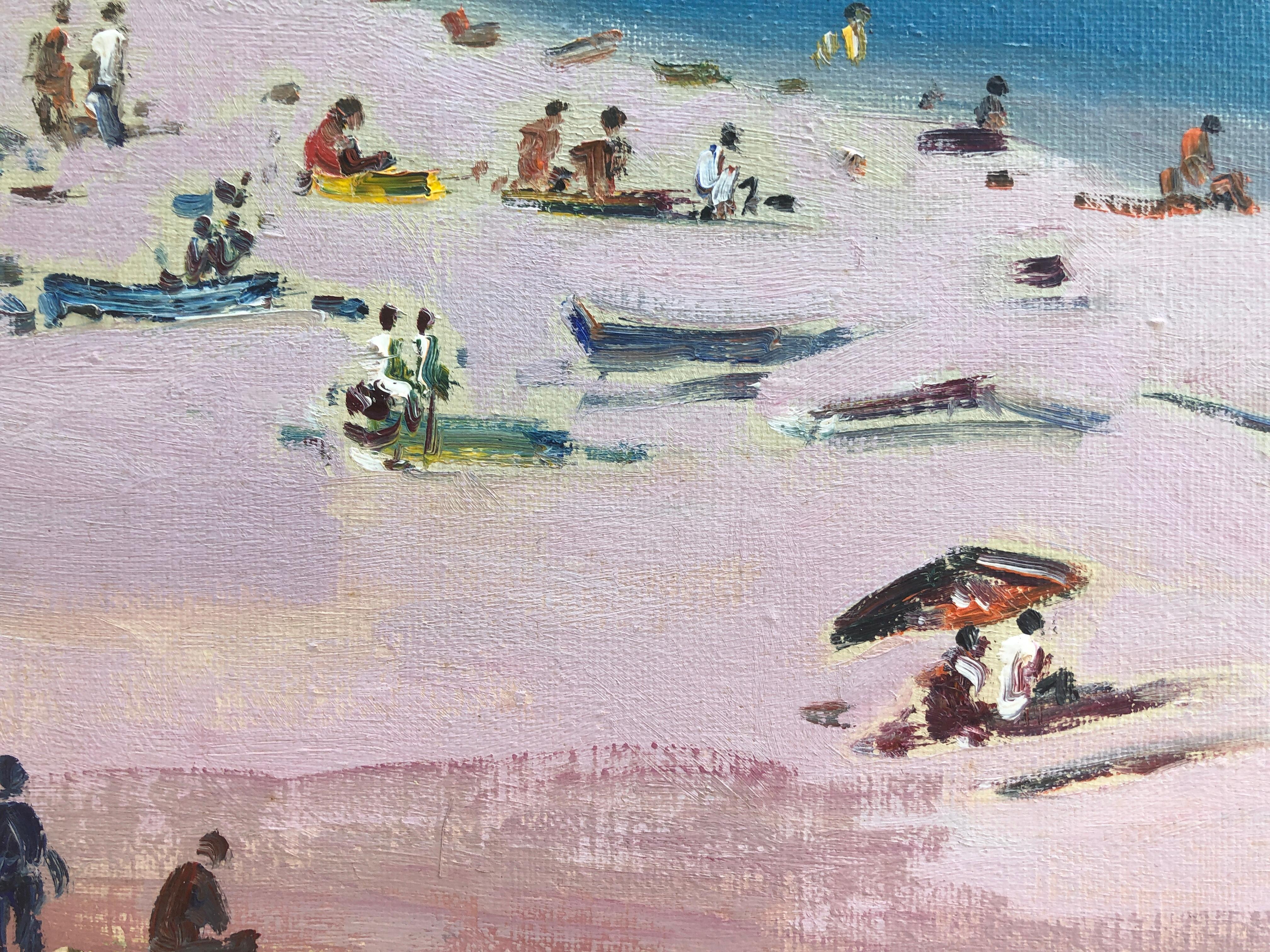 Mallorcan coast Spain oil on canvas painting seascape - Post-Modern Painting by Antoni Sadurni
