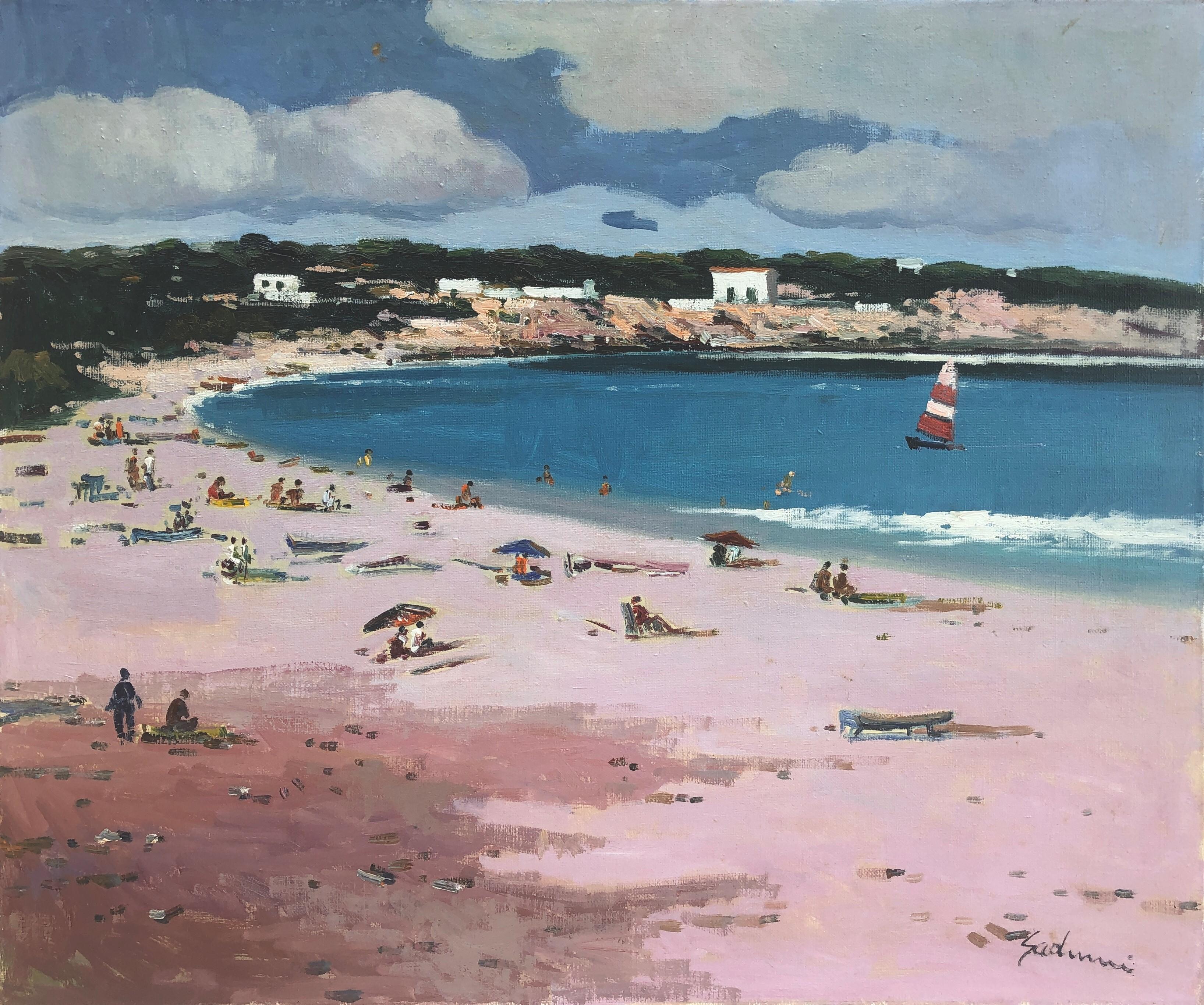 Antoni Sadurni Landscape Painting - Mallorcan coast Spain oil on canvas painting seascape