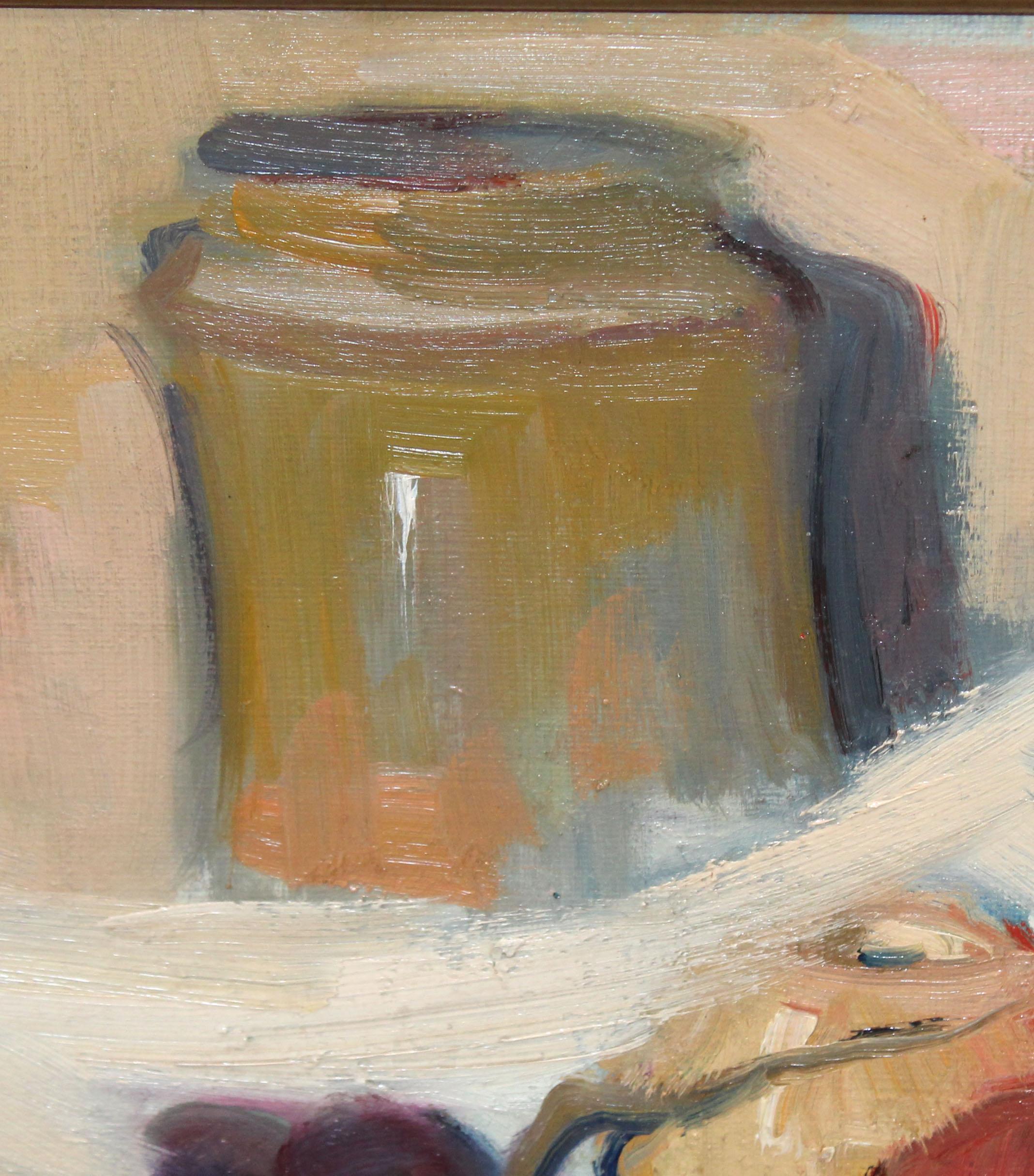 Bodegón frutal - Óleo sobre tela (Beige), Still-Life Painting, von Antoni Sala Herrero
