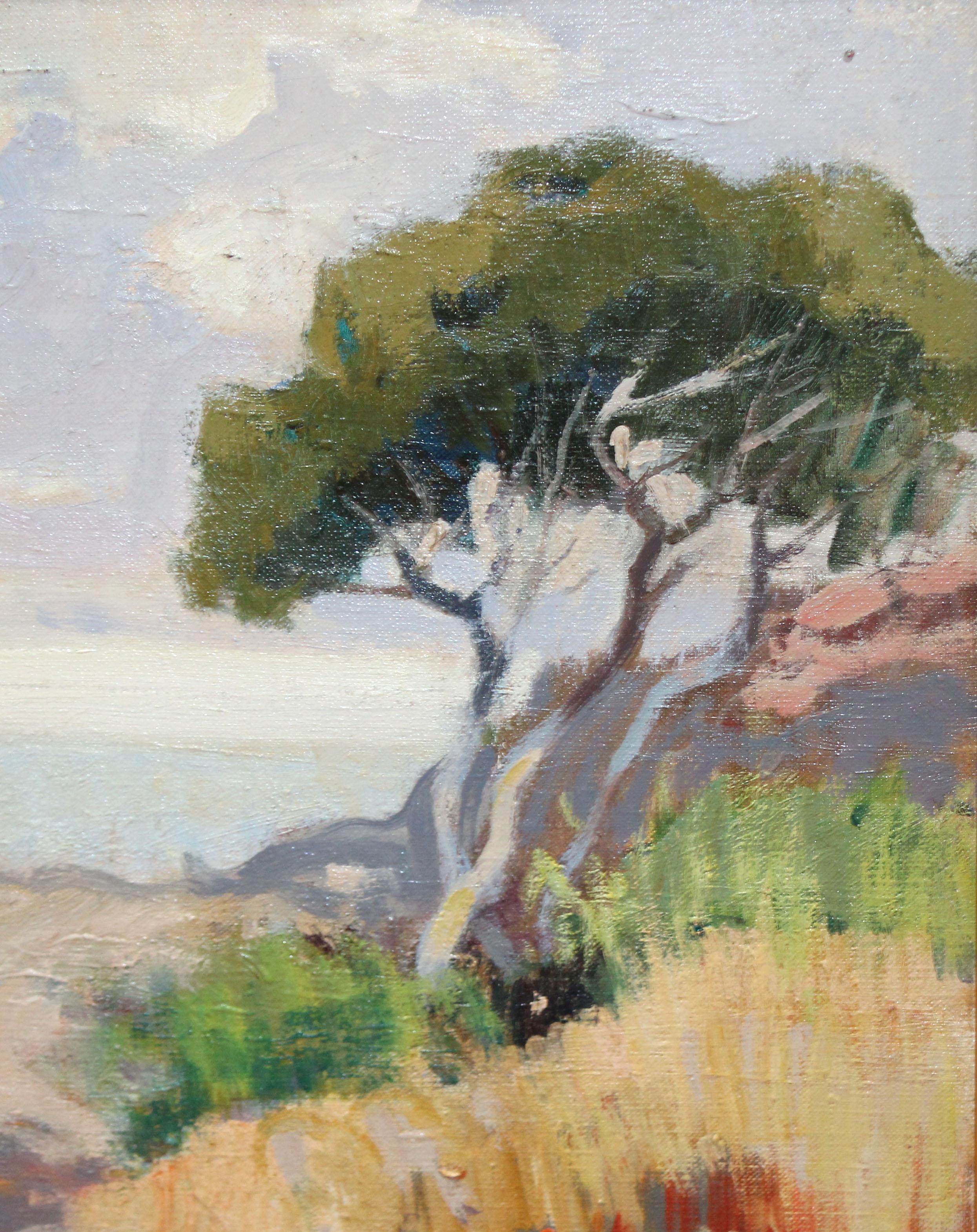 Es Cucurucuc (Cadaqués) - Óleo sobre tela - Landscape Painting Marrone di Antoni Sala Herrero