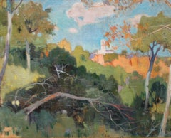 Paysage impressionniste - Peinture à l'huile sur toile - Signée - Encadrée