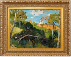 Paysage impressionniste - Peinture à l'huile sur toile - Signée - Encadrée