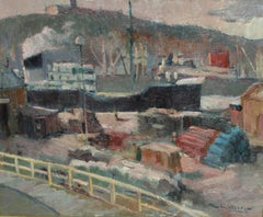 Puerto de Barcelona - Óleo sobre tela