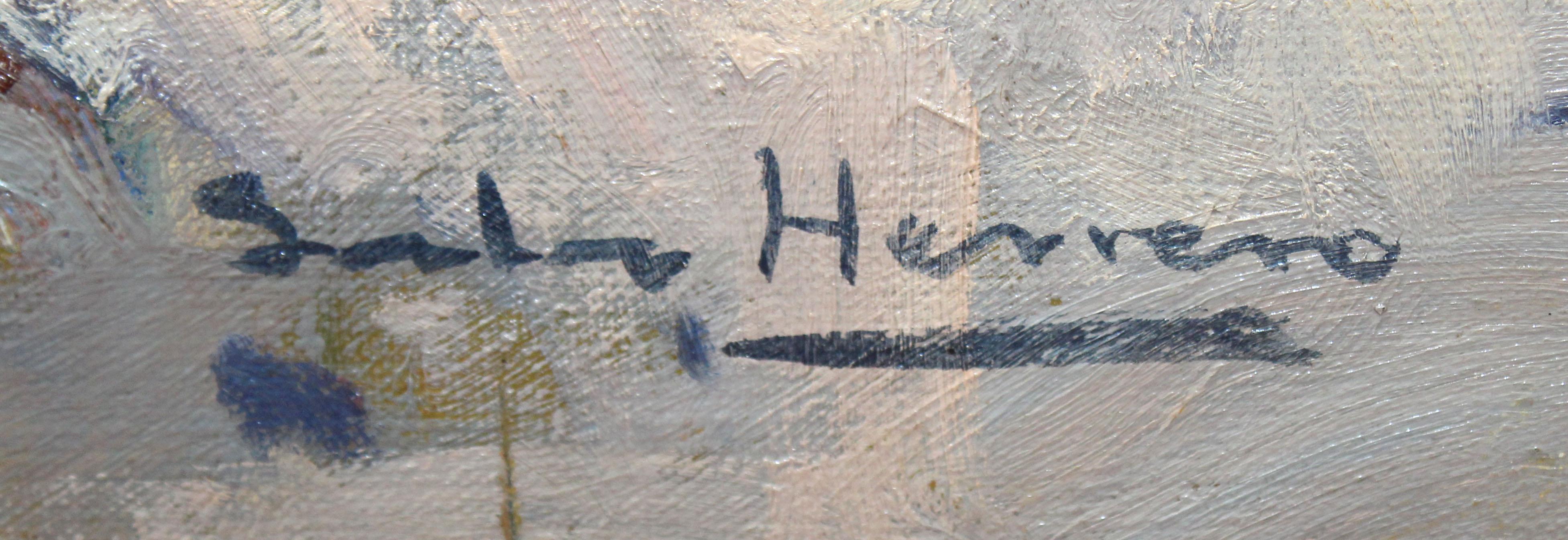 Reflejos tranquilos en la cala - Óleo sobre tela en venta 3