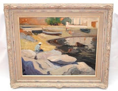 Reflejos tranquilos en la cala - Óleo sobre tela