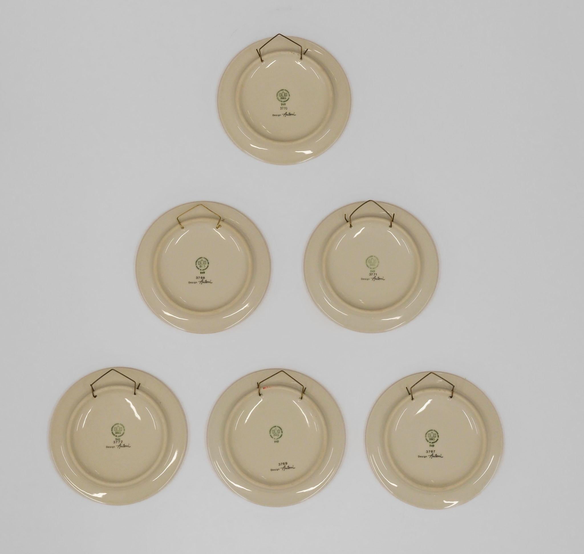 Antoni Set of Six Danish Design Bing & Grondahl Abstract Porcelain Wall Plaques For Sale 5