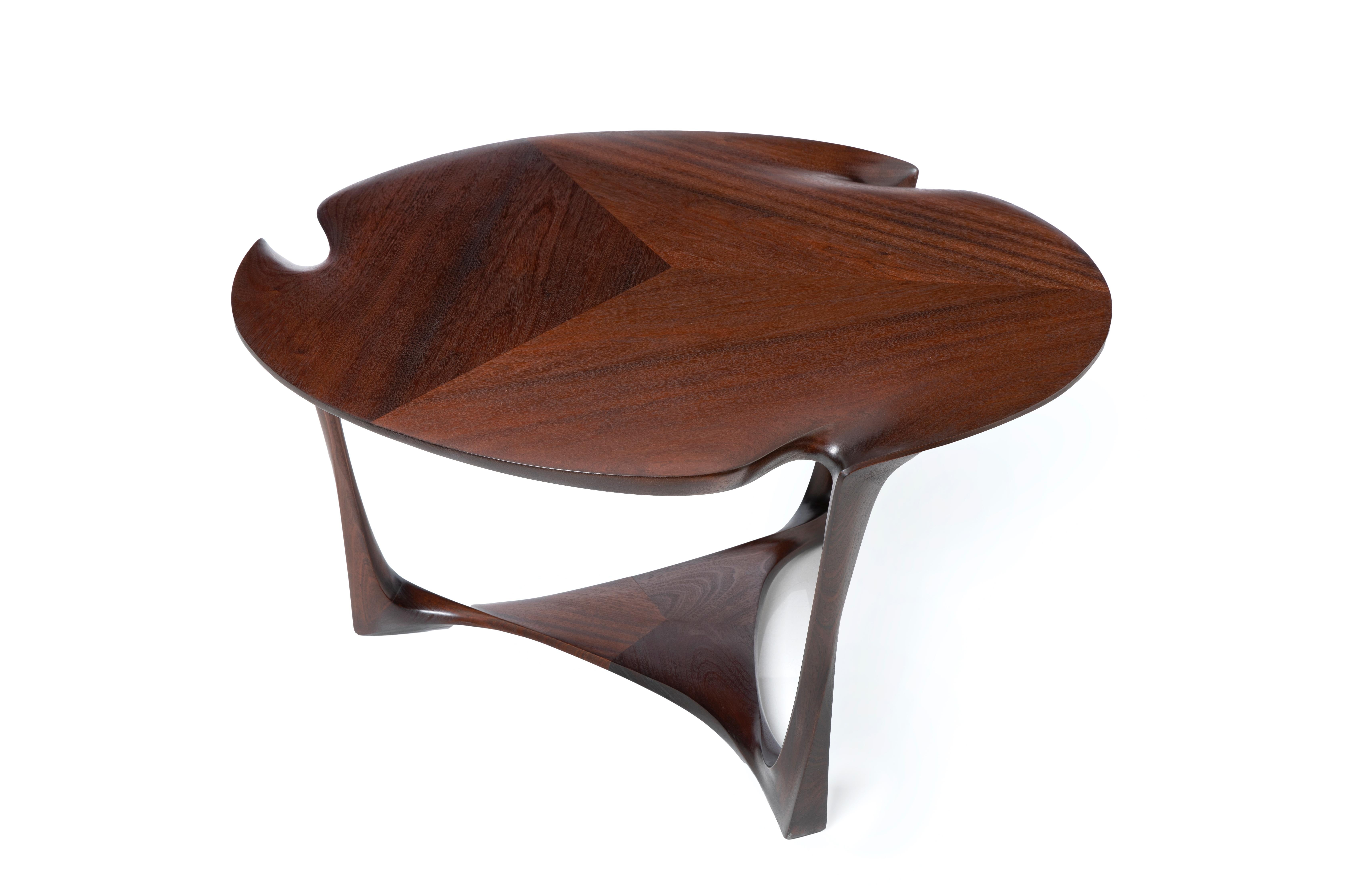 Contemporary ANTONI TABLE A Modern take on Art Nouveau. Sloping legs, Carved, Collectible. For Sale